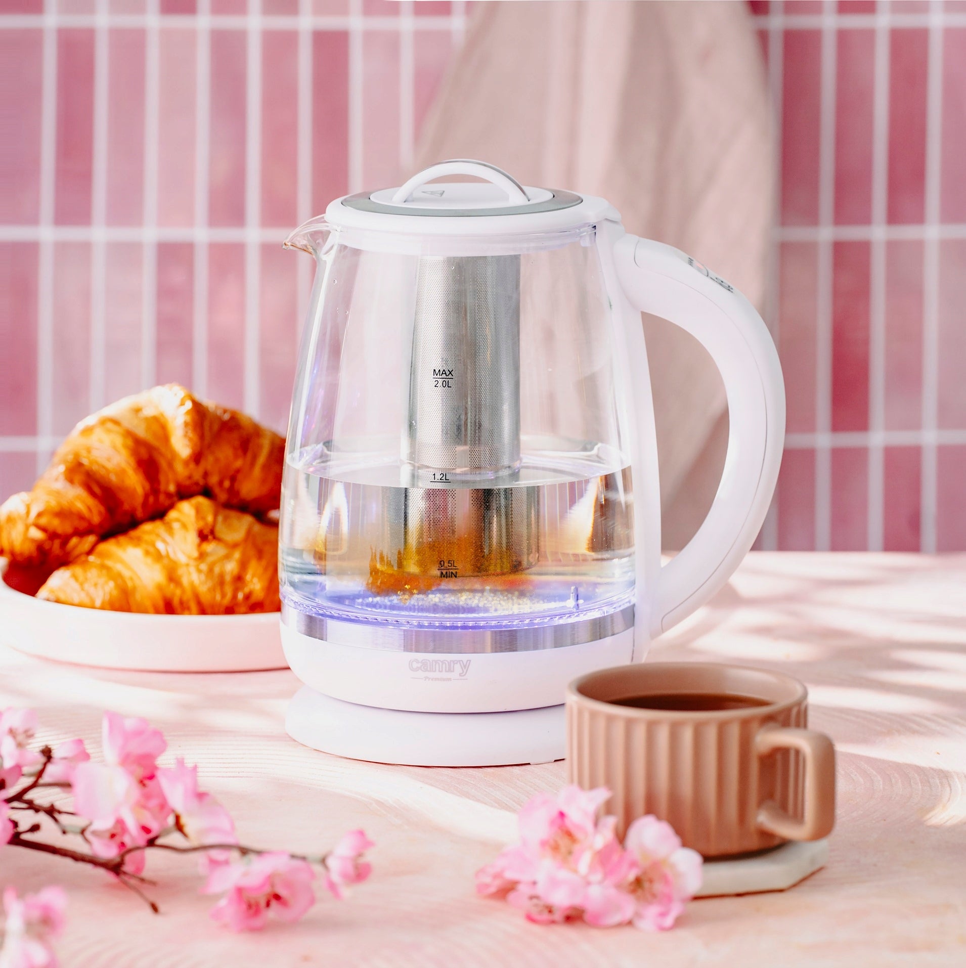 ELECTRIC KETTLE GLASS WIRELESS TEMP ADJUSTMENT LED INFUSER 2L Manufacturer code CR1290w