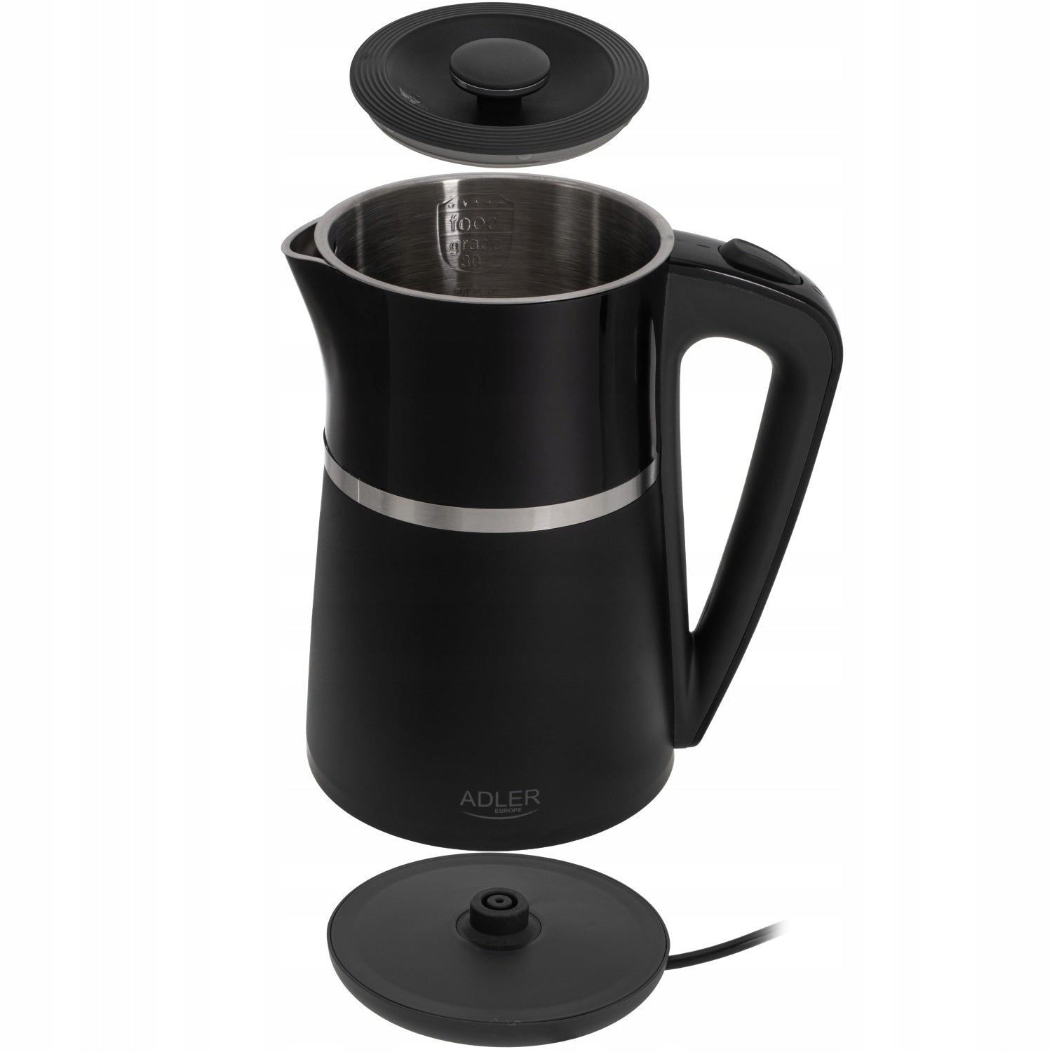 ELECTRIC KETTLE METAL 1,7L 2200W STAINLESS STEEL STRONG SILENT BLACK Capacity 1.7 l