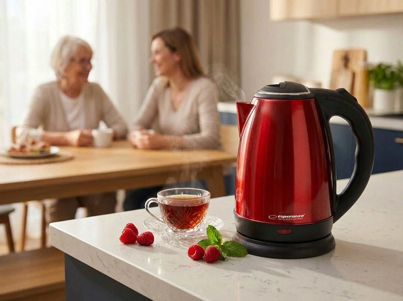 ELECTRIC KETTLE STAINLESS STEEL 1,8L 1800W Dominant color red