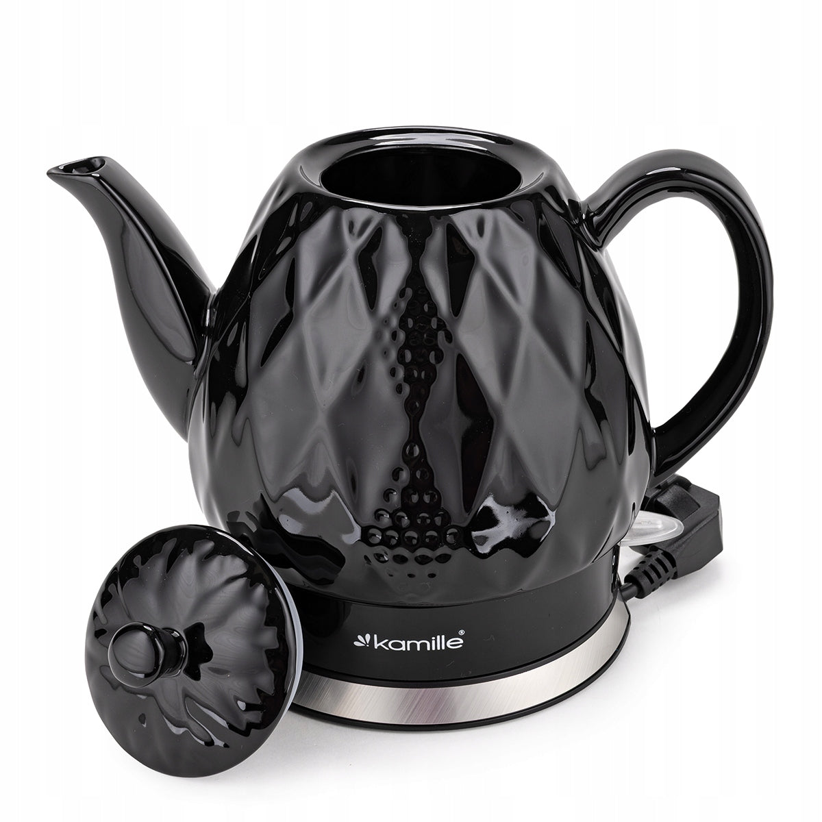 ELECTRIC KETTLE WIRELESS CERAMIC KAMILLE 1200 W 1,5 L black Brand Kamille