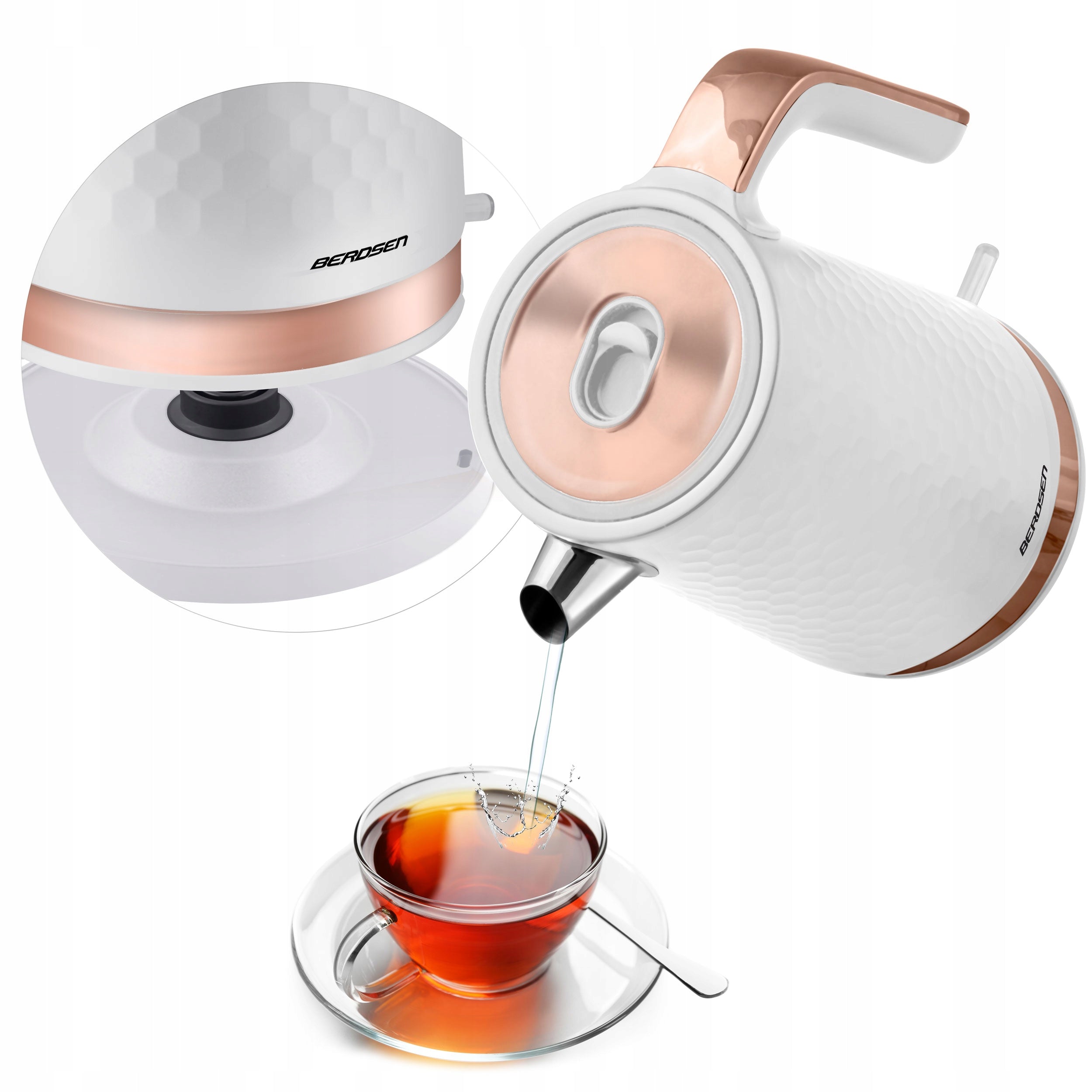 ELECTRIC KETTLE WIRELESS FASHIONABLE 1,7L BERDSEN Capacity 1.7 l
