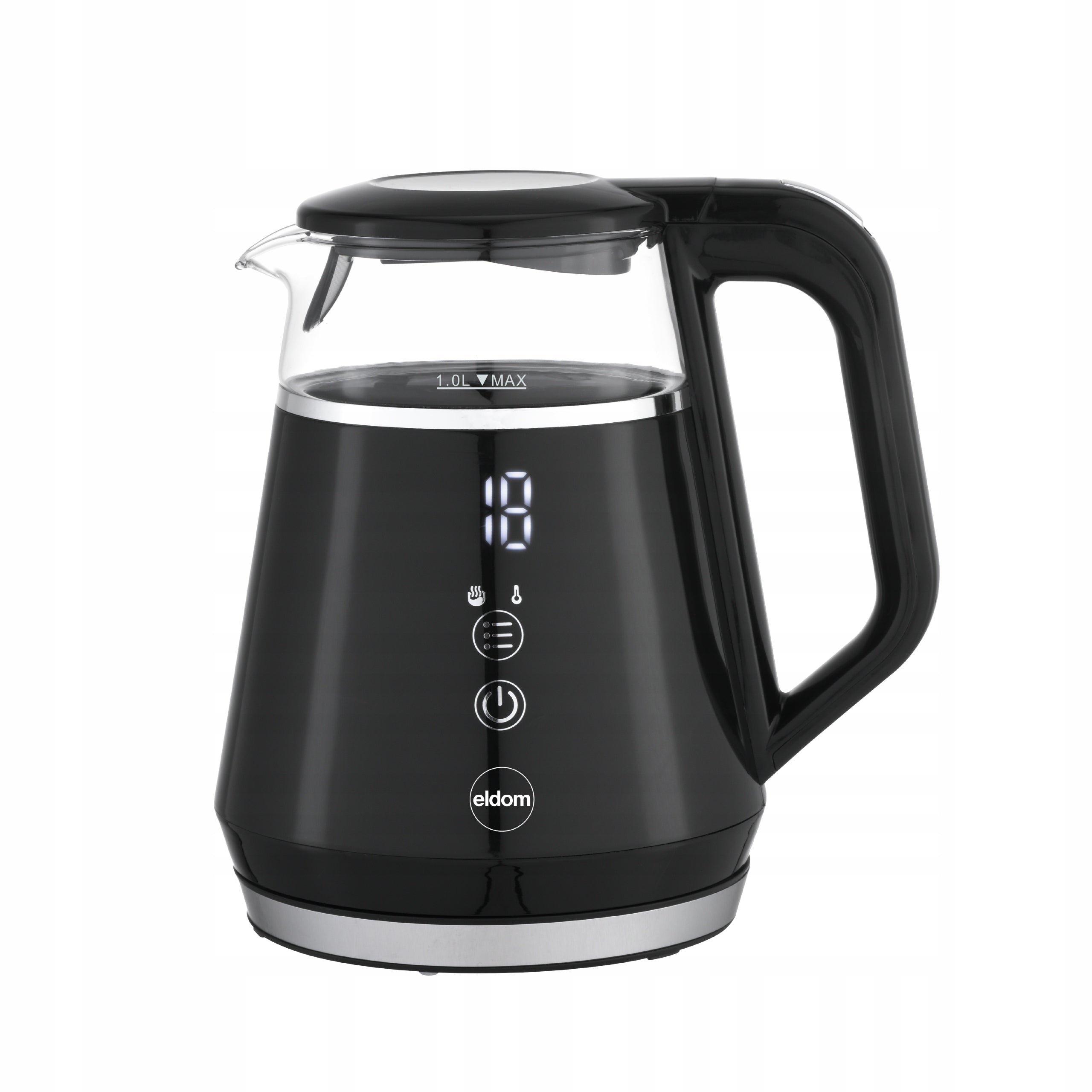ELECTRIC KETTLE WIRELESS GLASS 1L TOUCH PANEL 1100W BLACK Packaging status original