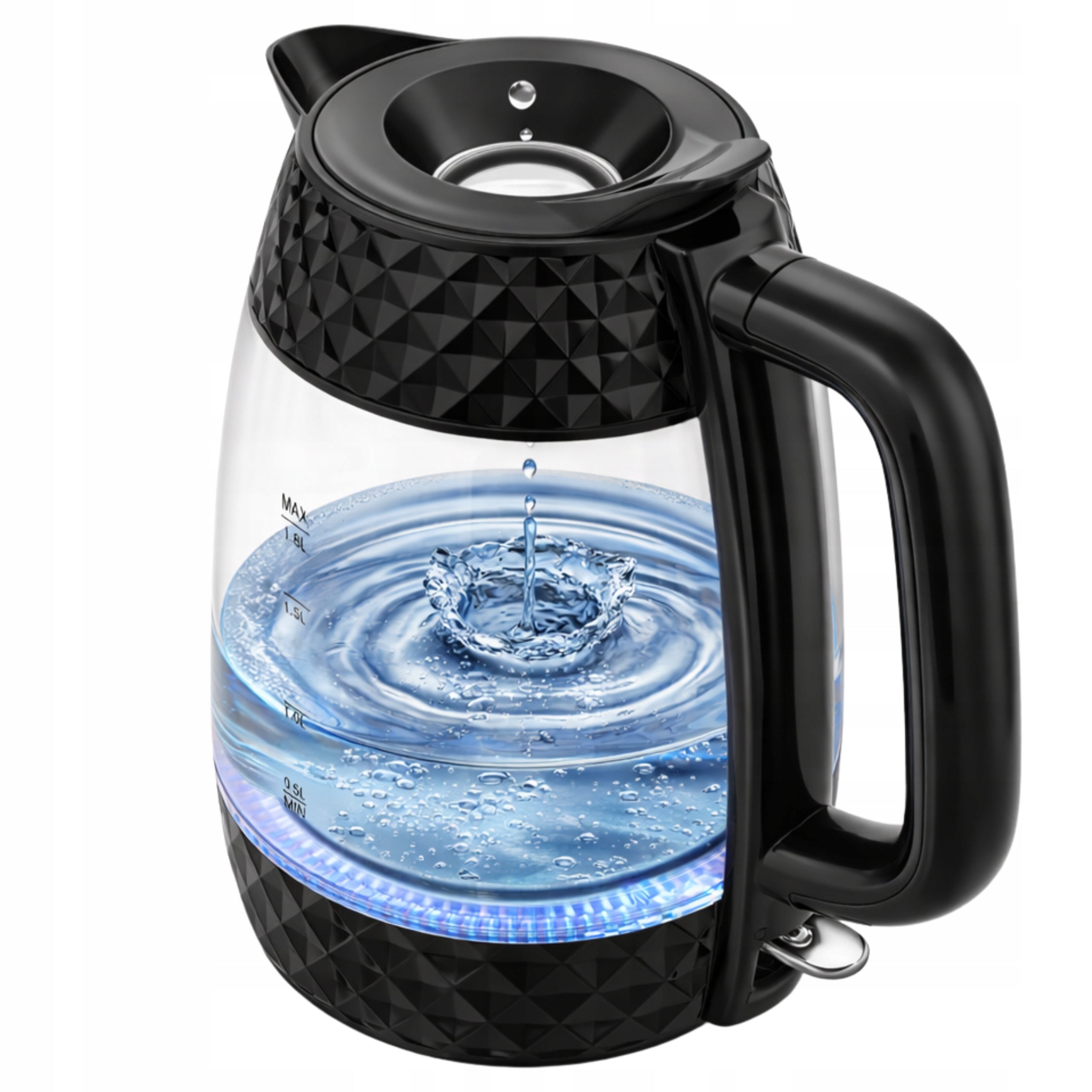 ELECTRIC KETTLE WIRELESS GLASS 2200W STRONG LED BACKLIGHT Model CrystalClear