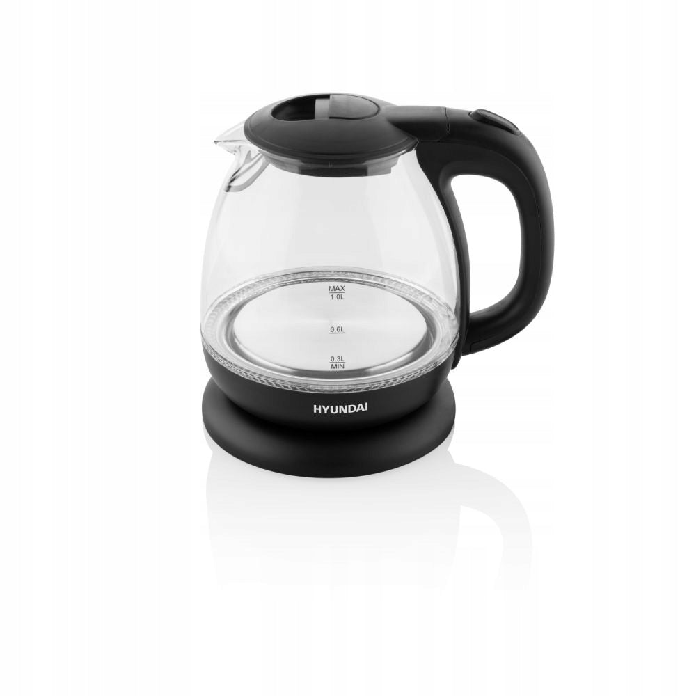 ELECTRIC KETTLE WIRELESS GLASS LED 1l FILTER 1100W HYUNDAI 101 Dominant color black