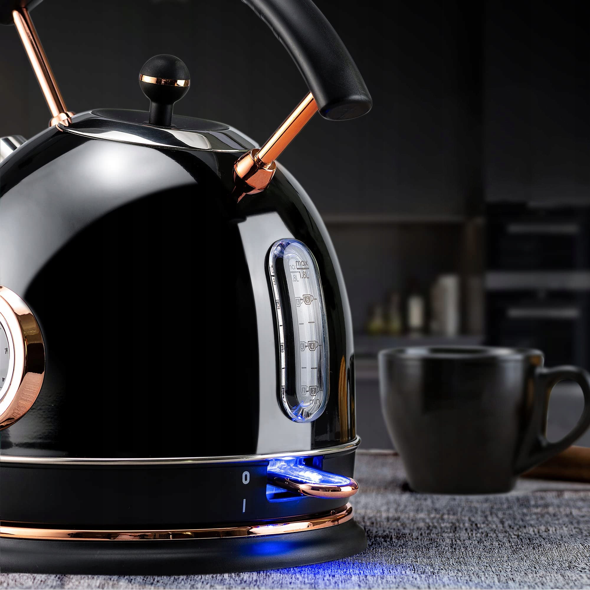 ELECTRIC KETTLE WIRELESS LED FASHIONABLE 1,8L 1500W INOX WITH THERMOMETER Capacity 1.8 l