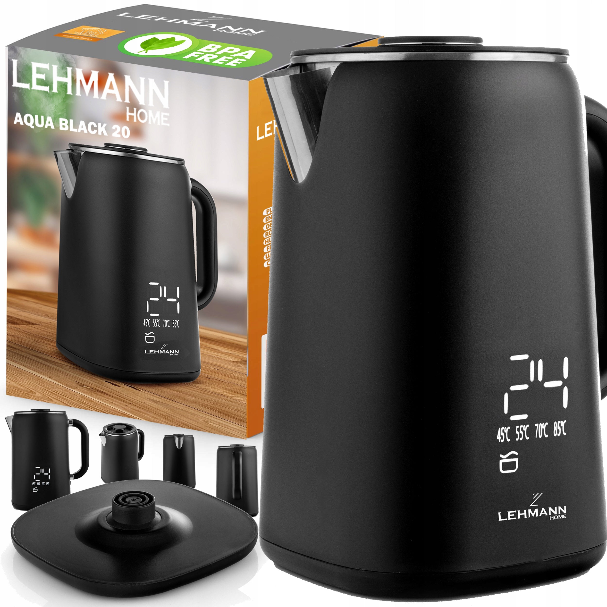 ELECTRIC KETTLE WIRELESS TOUCH CONTROL LED DISPLAY 1,7L