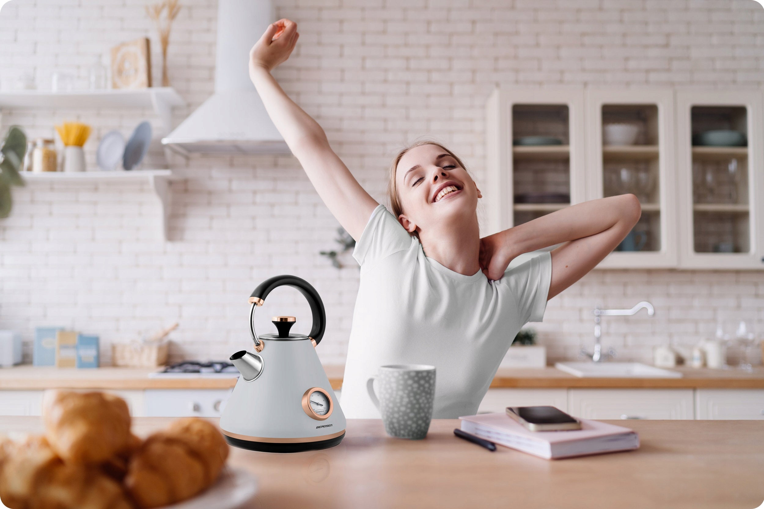 ELECTRIC KETTLE WITH RETRO WIRELESS THERMOMETER 1,7L BERDSEN Power 2200 W