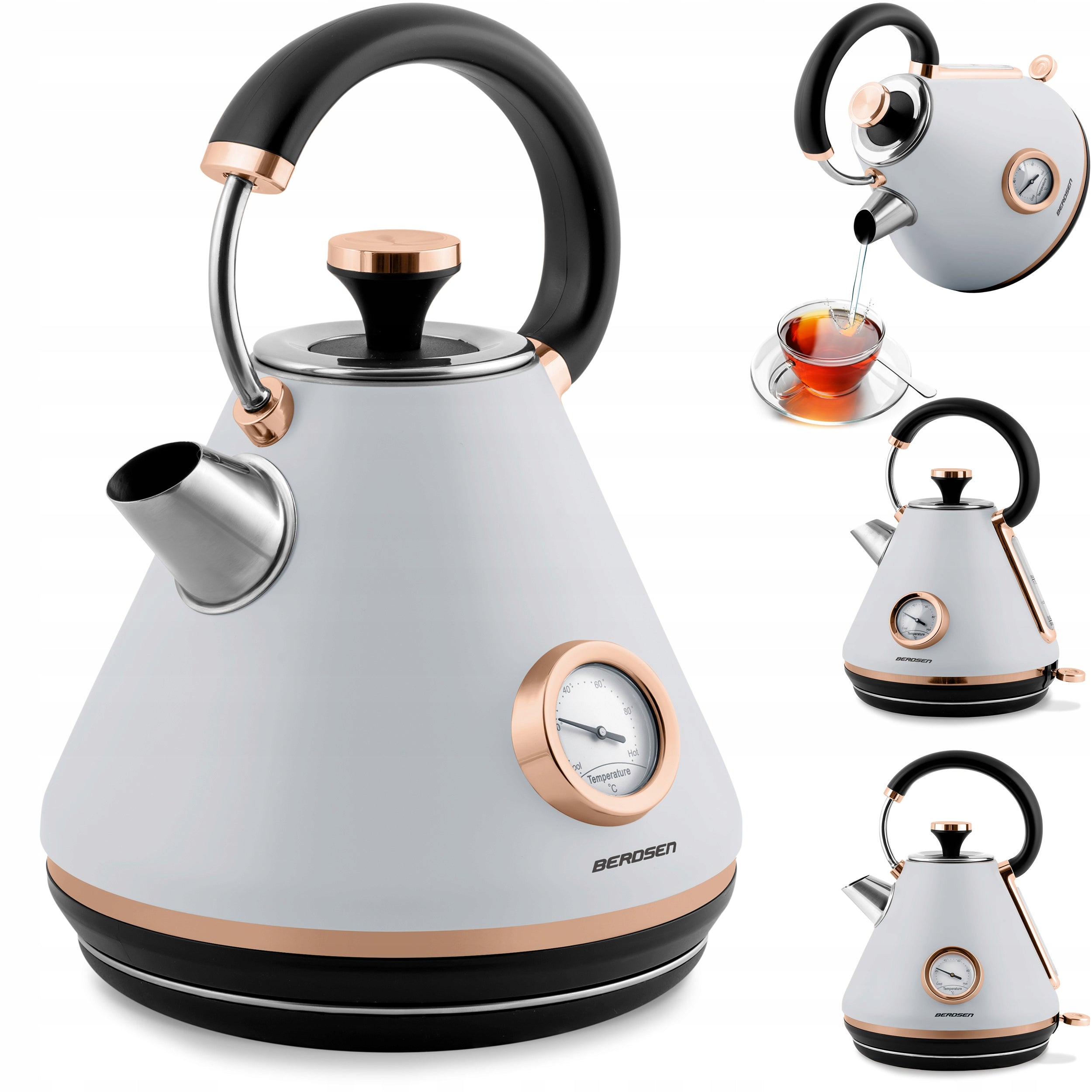 ELECTRIC KETTLE WITH RETRO WIRELESS THERMOMETER 1,7L BERDSEN