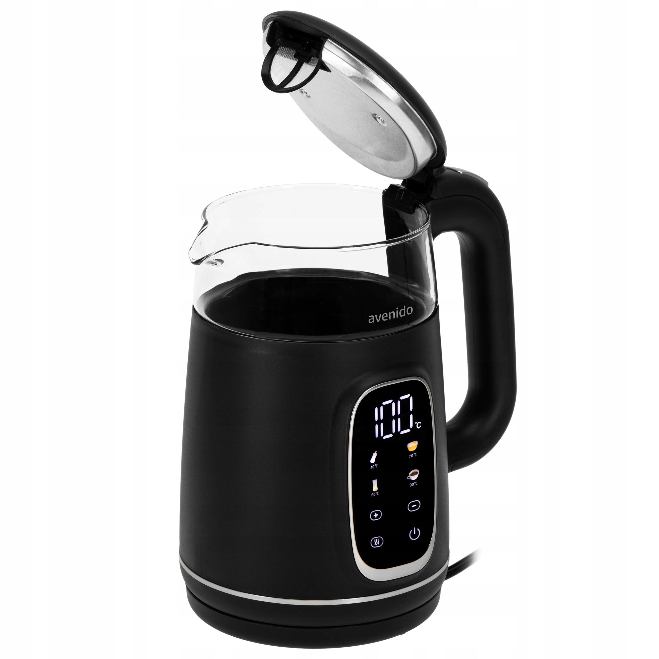 ELECTRIC KETTLE WITH TEMPERATURE CONTROL GLASS 1,7L Touch Panel Brand avenido