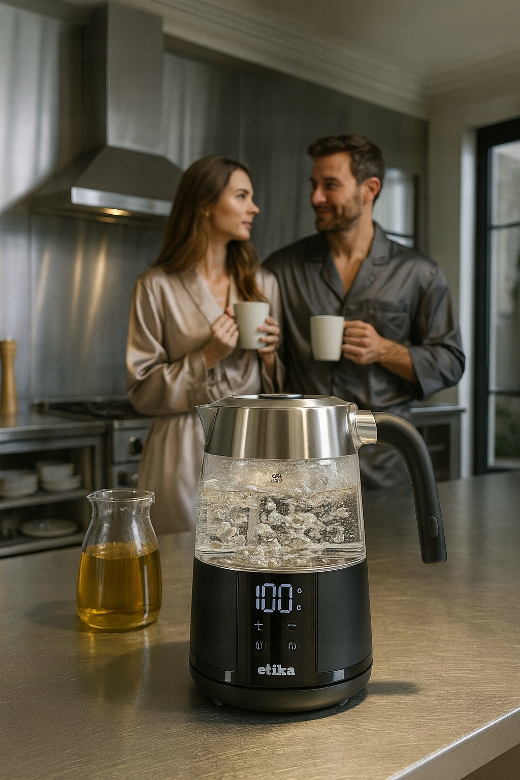 ELECTRIC KETTLE WITH TEMPERATURE CONTROL GLASS STRONG 1,7 L 2200W Model ET09/C
