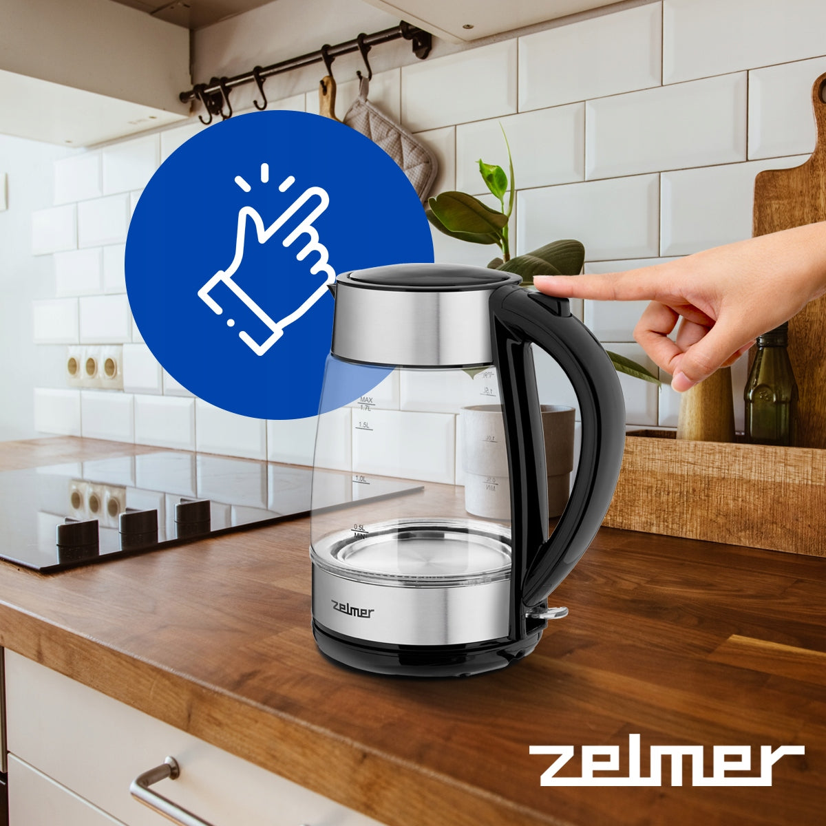 ELECTRIC KETTLE ZELMER WIRELESS WITH BACKLIGHT FILTER 1,7L 2200W Manufacturer code 5908269346752