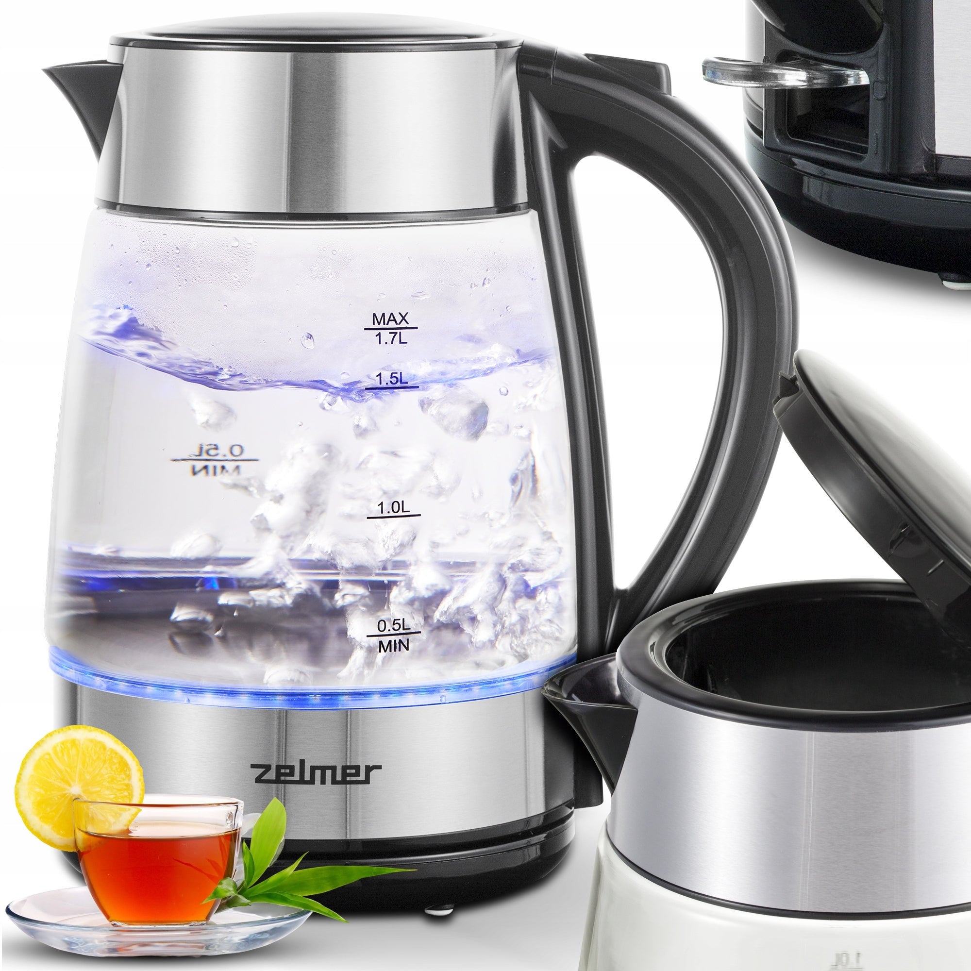 ELECTRIC KETTLE ZELMER WIRELESS WITH BACKLIGHT FILTER 1,7L 2200W