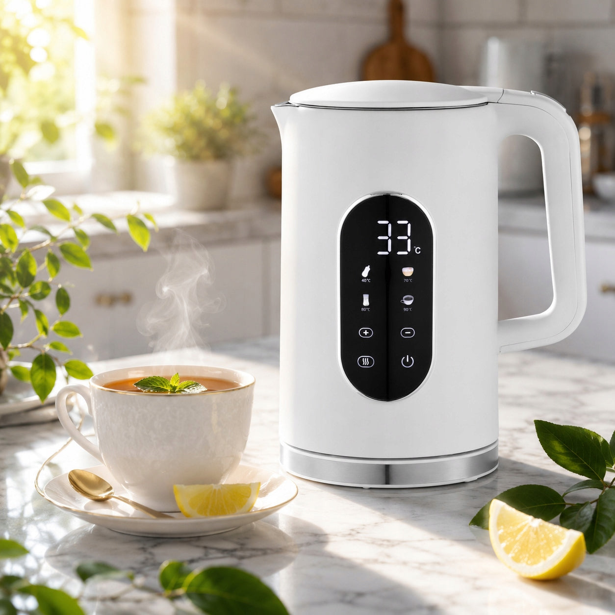ELECTRIC KETTLE ZILNER 1,7L 2200W WHITE TOUCH TEMPERATURE CONTROL Capacity 1.7 l