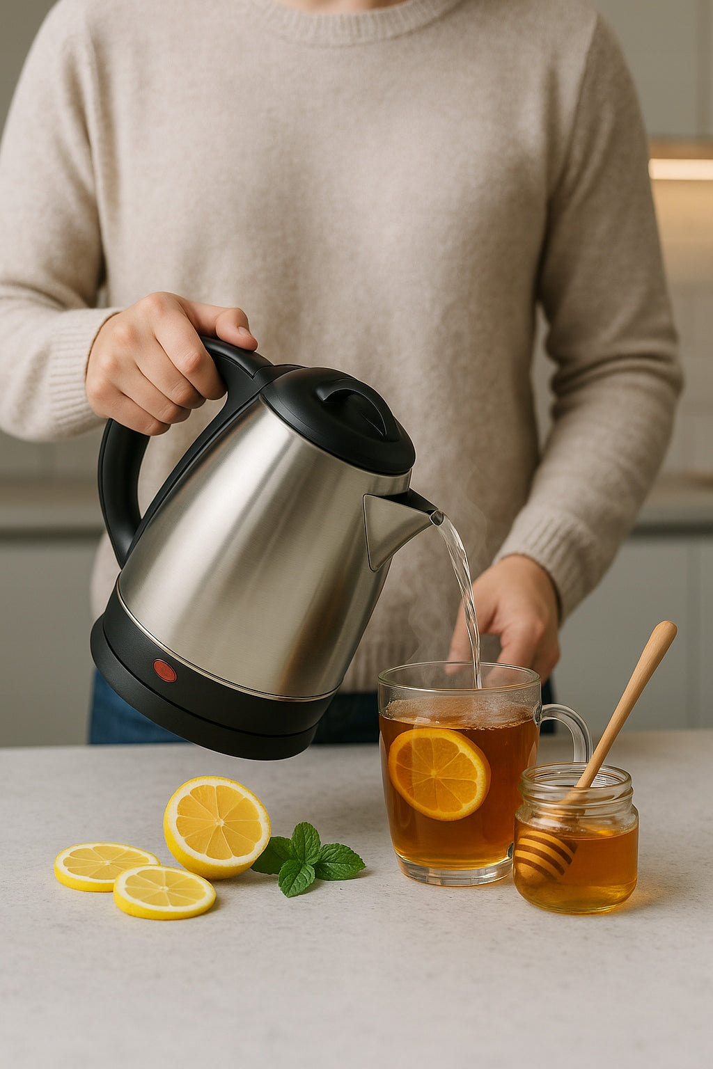 ELECTRIC KETTLE traditional modern metal 1L small WIRELESS Dominant color silver/gray