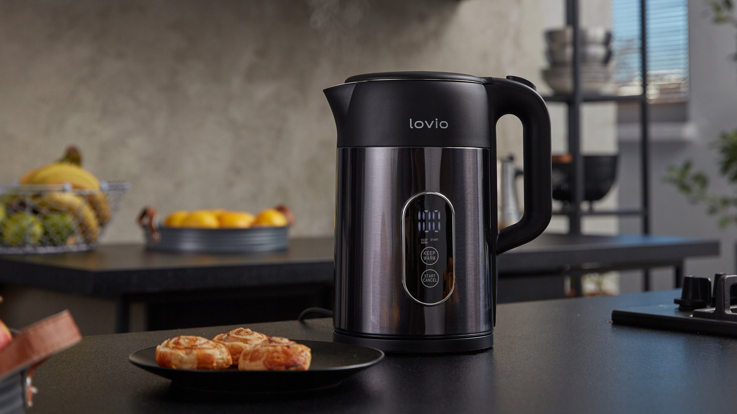 ELECTRIC KETTLE wireless BLACK with temperature control TOUCH Capacity 1.5 l