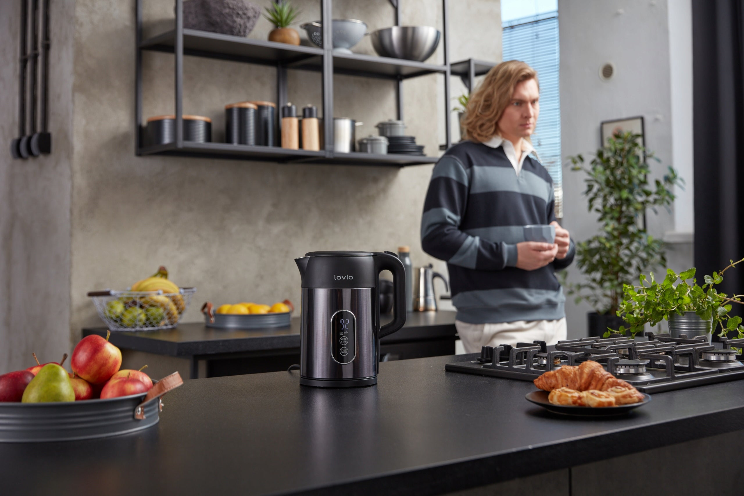ELECTRIC KETTLE wireless BLACK with temperature control TOUCH Manufacturer code LVSEK001