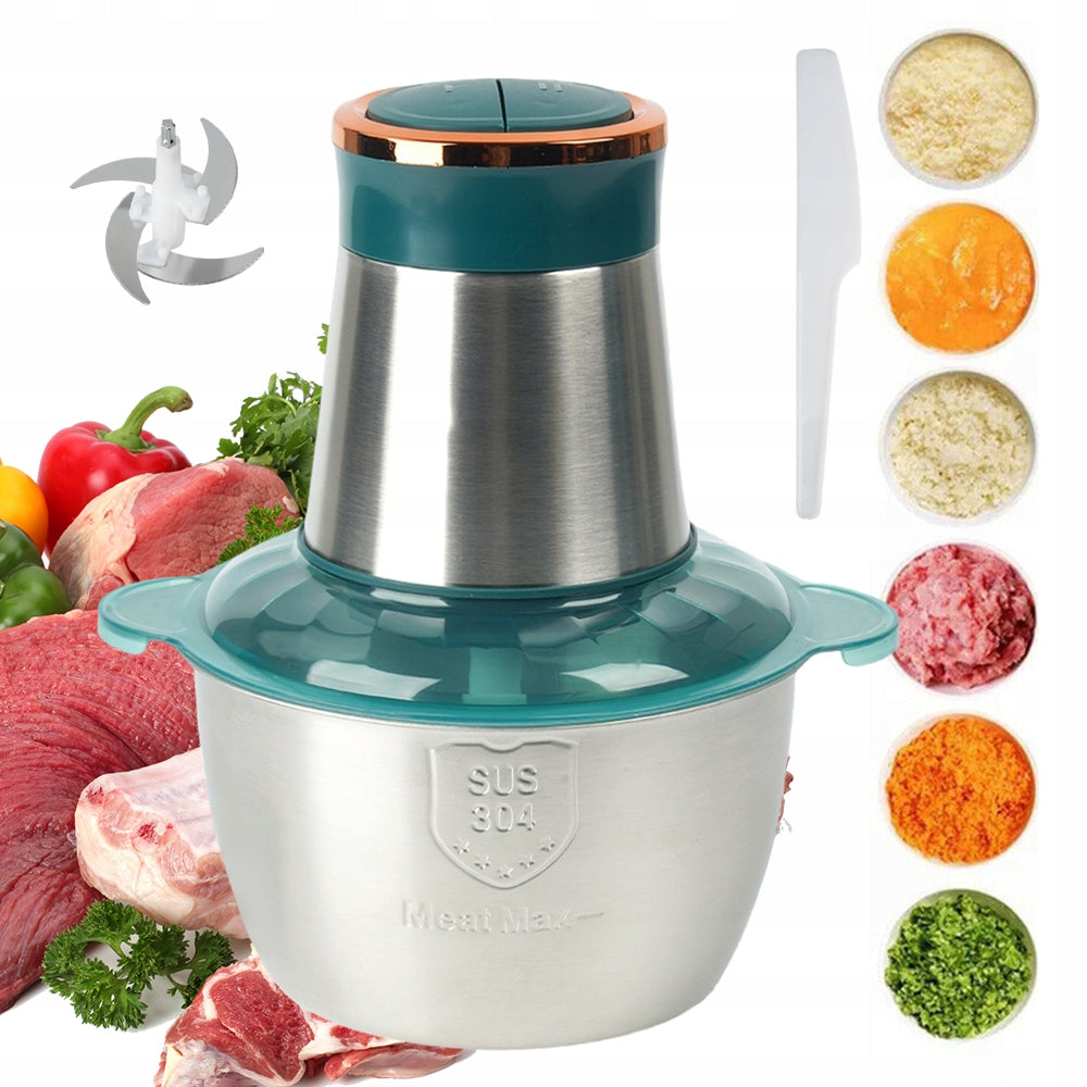 ELECTRIC KITCHEN GRINDER 2L 300W STEEL FOR VEGETABLE MEAT FAST