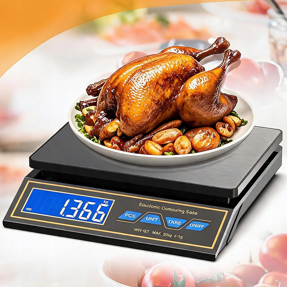 ELECTRIC KITCHEN SCALE 30KG 1G LCD STAINLESS STEEL USB-C Brand no brand