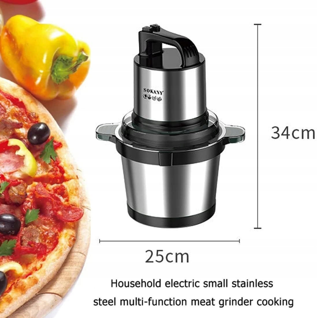 ELECTRIC KITCHEN SHREDDER 800W 4L VEGETABLE MEAT GRINDER FRUIT EAN (GTIN) 5906104773268