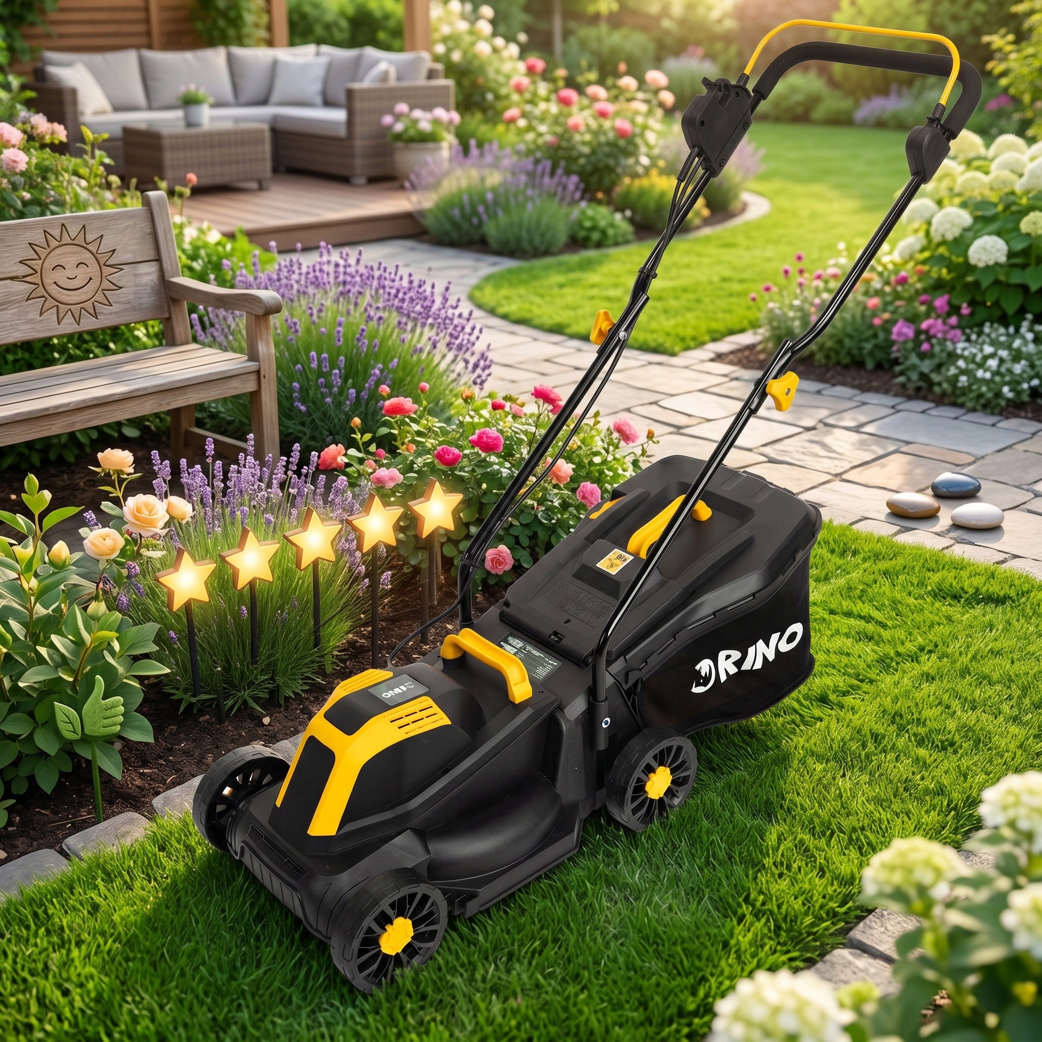 ELECTRIC LAWN MOWER ADJUSTMENT STRONG LIGHT 32CM LARGE BASKET 32L 2000 Basket capacity 32 l