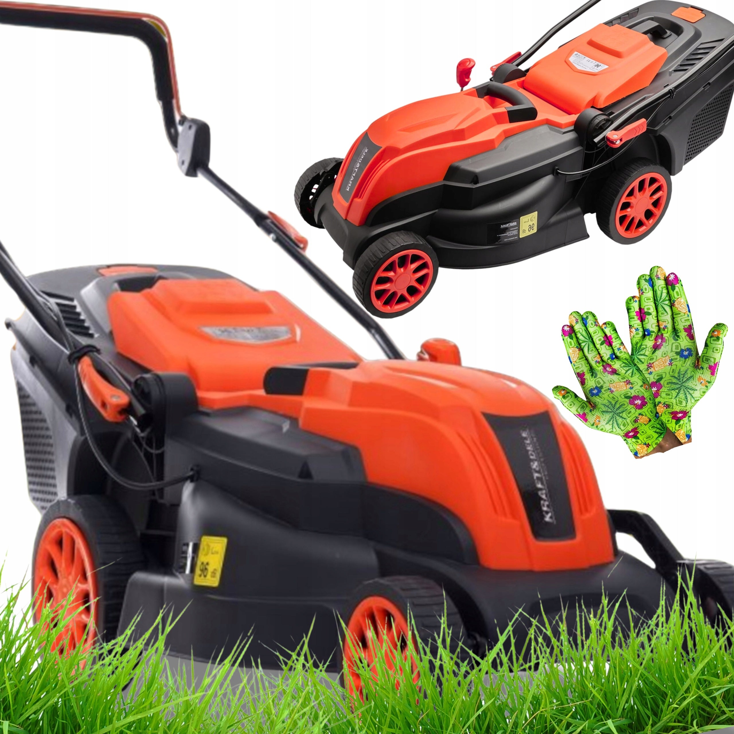 ELECTRIC LAWN MOWER BASKET 45L ADJUSTABLE LARGE BASKET 45L 2600W FREEBIE