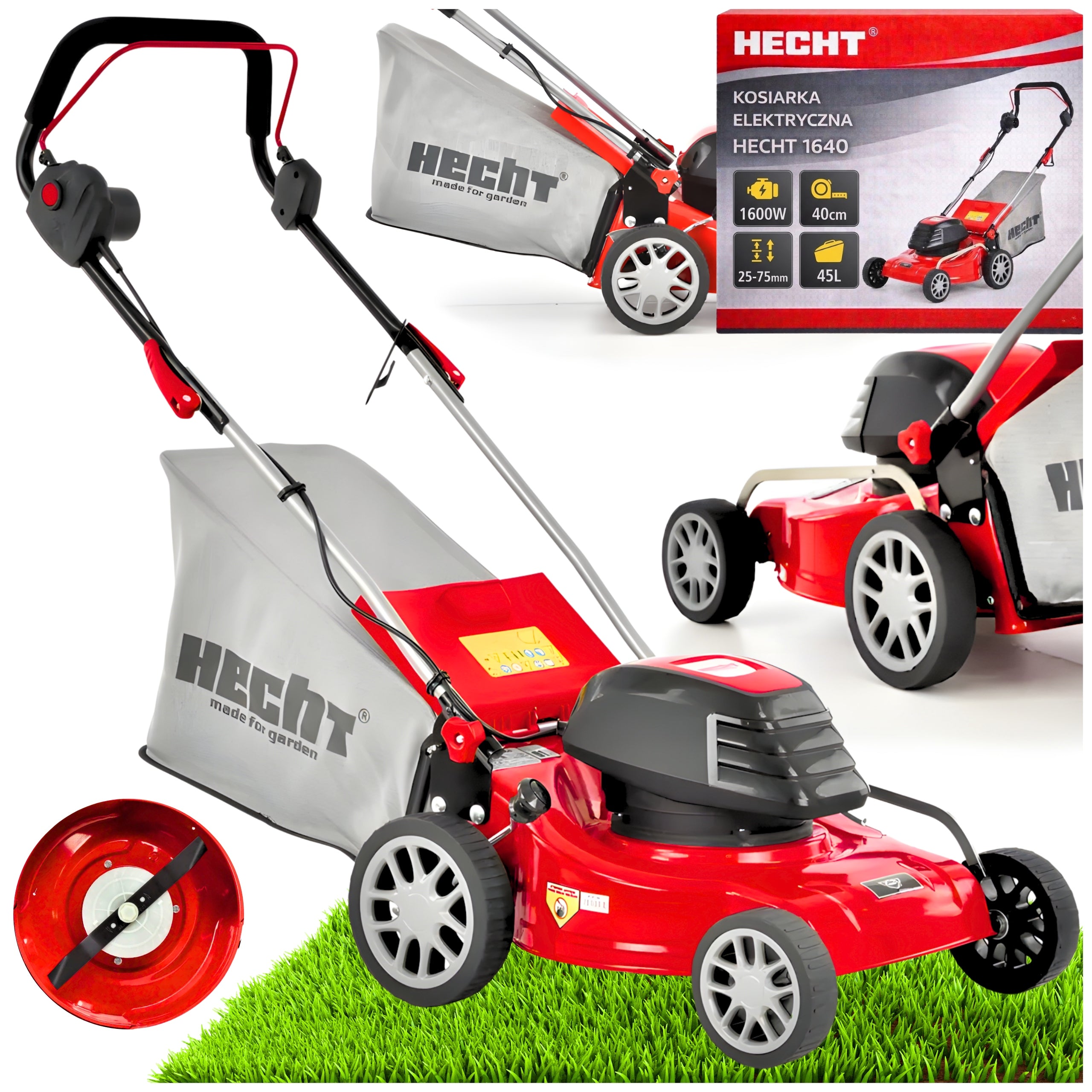 ELECTRIC LAWN MOWER HECHT1640 POWER 1600W WIDTH 40CM INDUCTION