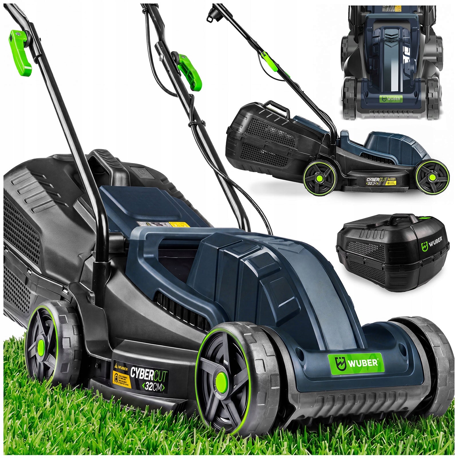 ELECTRIC LAWN MOWER WITH ADJUSTABLE 20-60MM FOR GRASS LIGHT STRONG 30L-BASKET 32CM