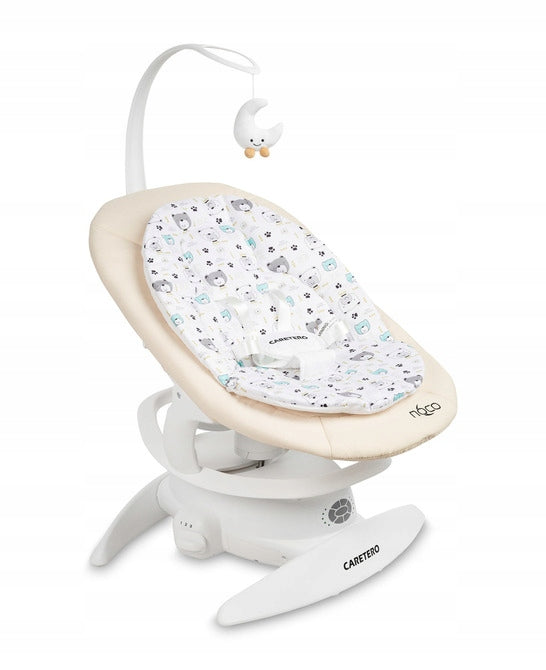 ELECTRIC LOUNGER AND ROCKER 2IN1 SWIVEL SEAT + REMOTE CONTROL Color shades of brown and beige