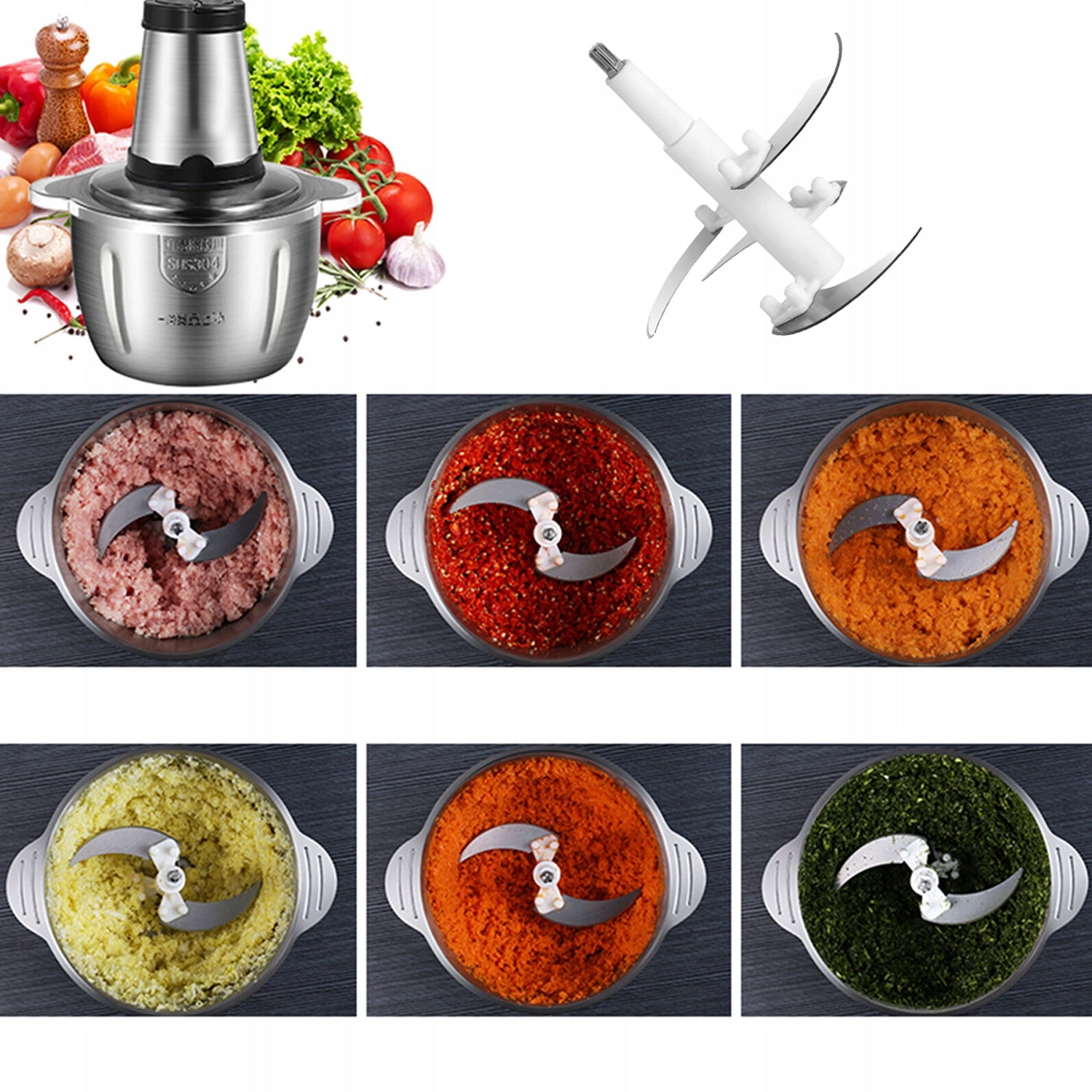 ELECTRIC MEAT GRINDER FOR MEAT, VEGETABLES 2L 300W STAINLESS STEEL 304 Manufacturer code Meat Grinder