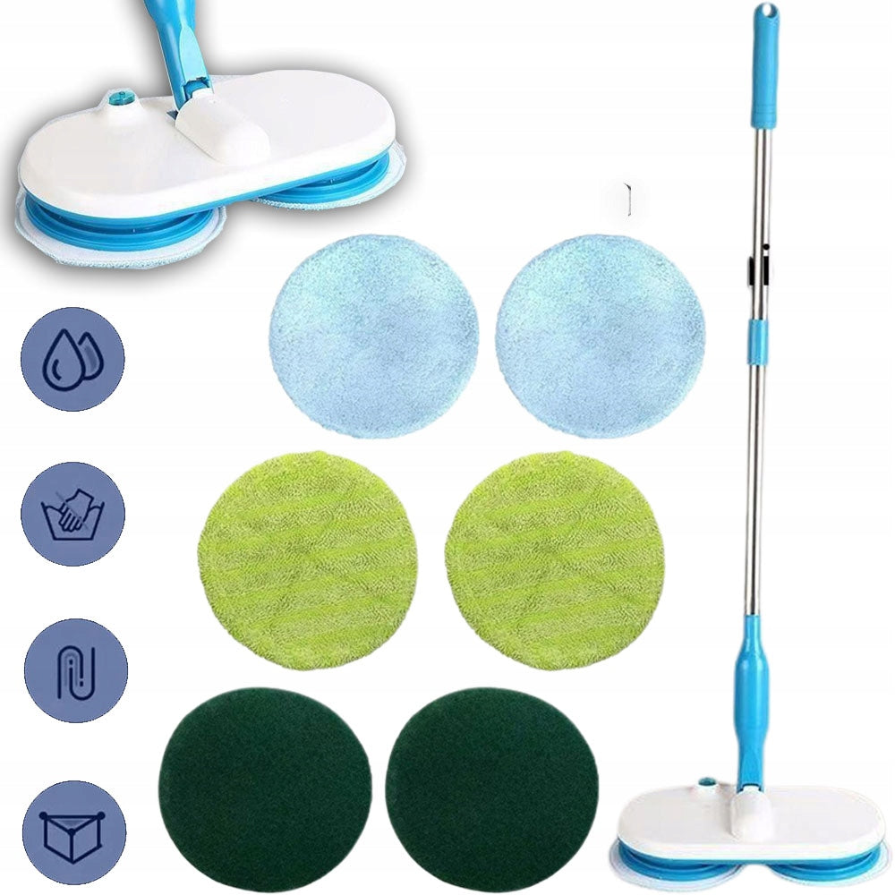 ELECTRIC MOP WITH DOUBLE ROTATING HEADS FOR WOOD FLOORS