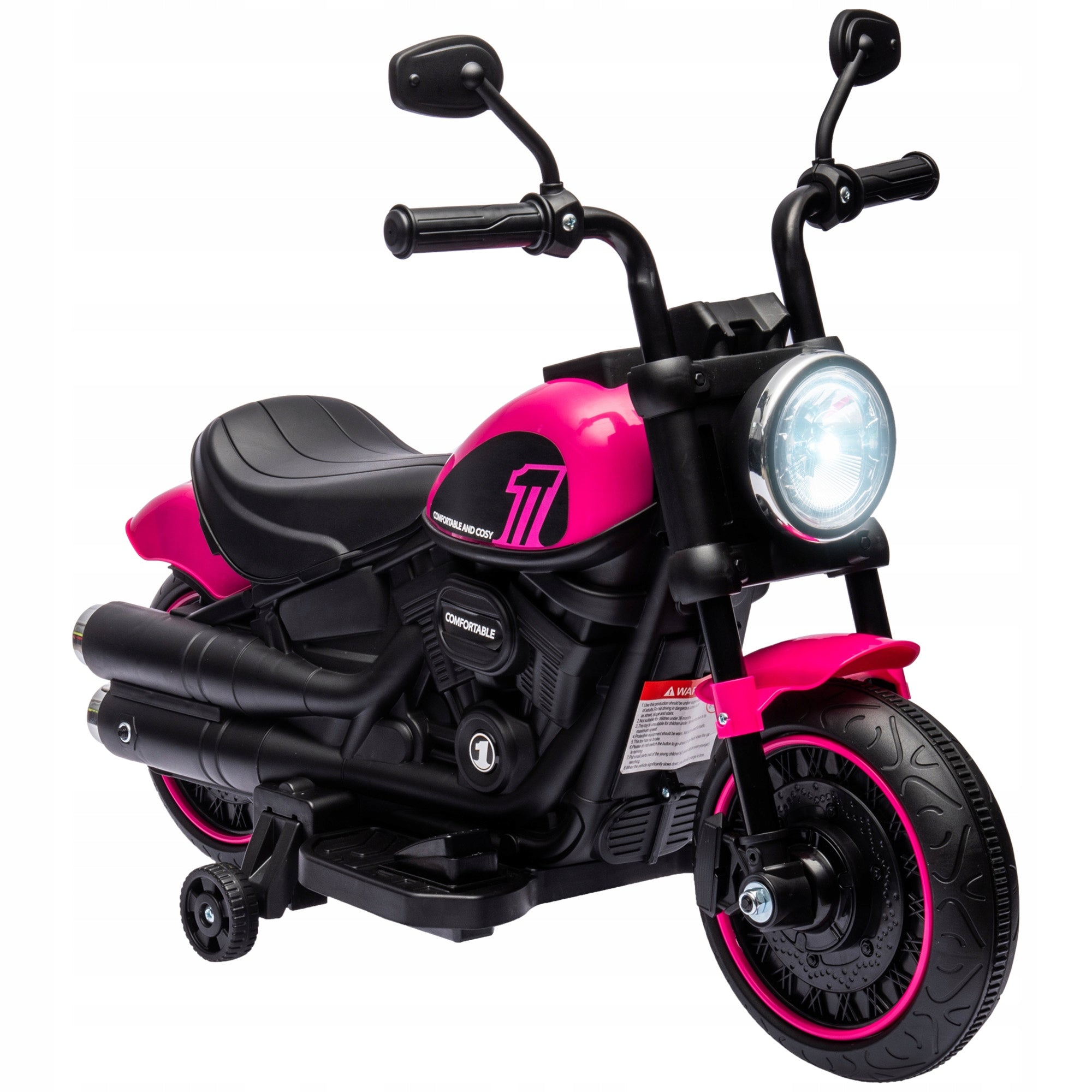 ELECTRIC MOTORCYCLE FOR CHILDREN WITH LED SIDE WHEELS
