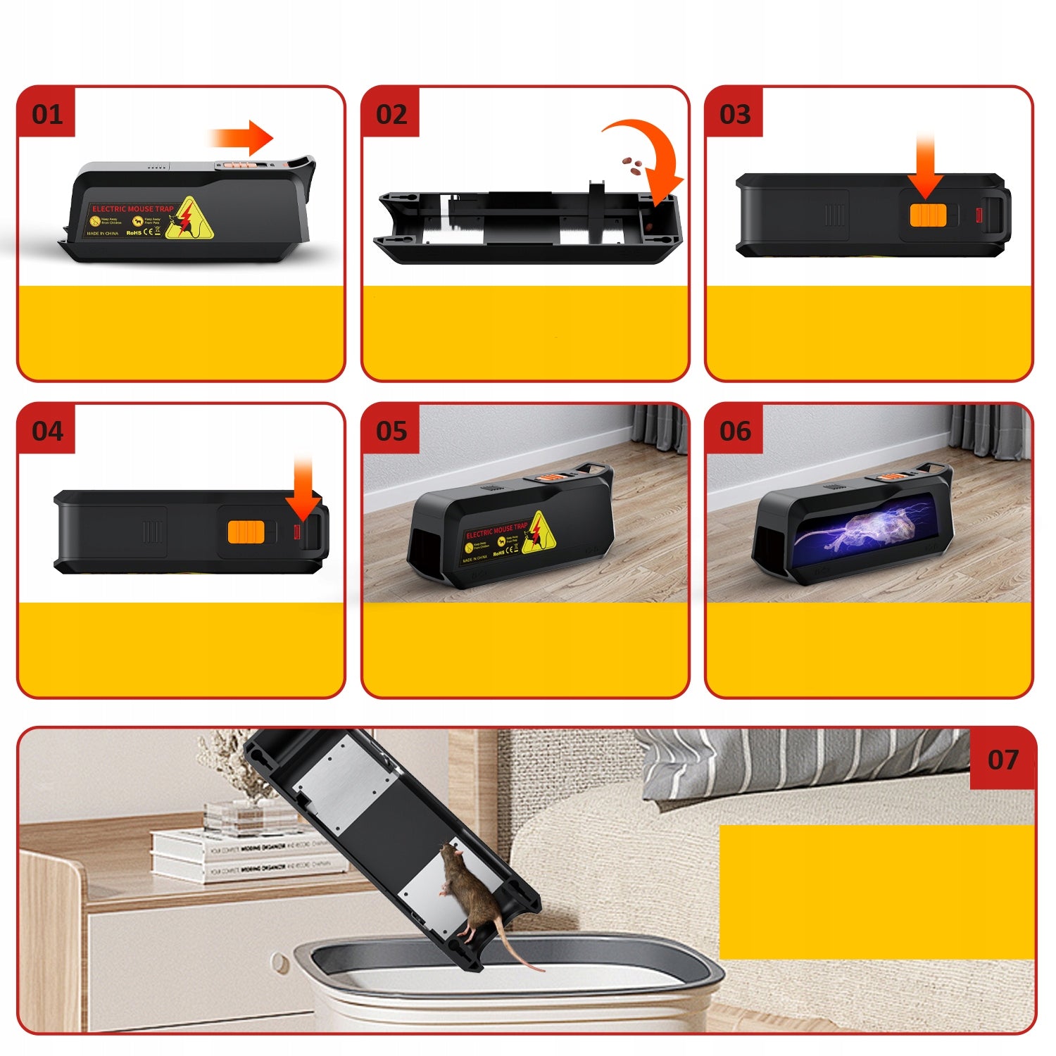 ELECTRIC MOUSE PAW TRAP ELECTRIC RODENTS WITH ALARM HIGH VOLTAGE EAN (GTIN) 5907213019704