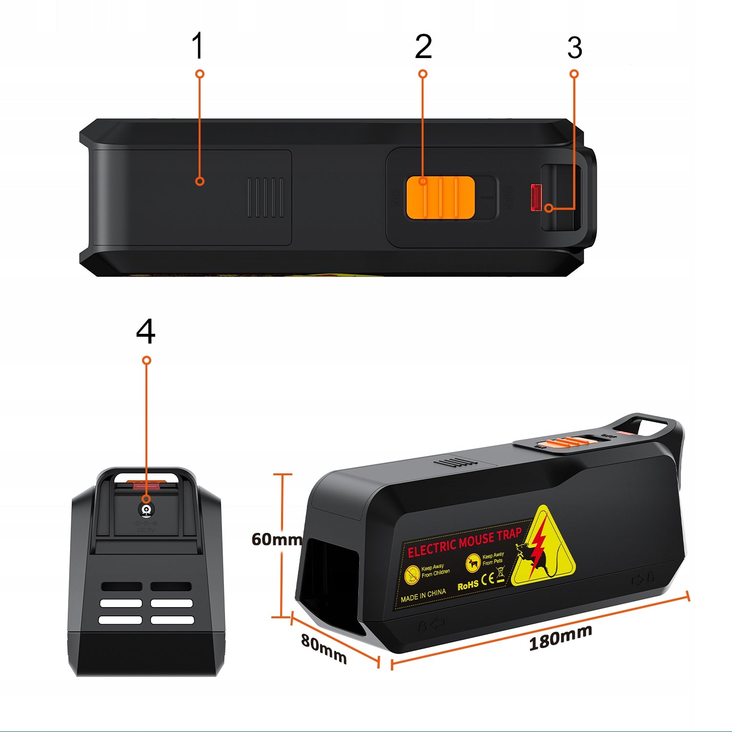 ELECTRIC MOUSE PAW TRAP ELECTRIC RODENTS WITH ALARM HIGH VOLTAGE Manufacturer code MK03