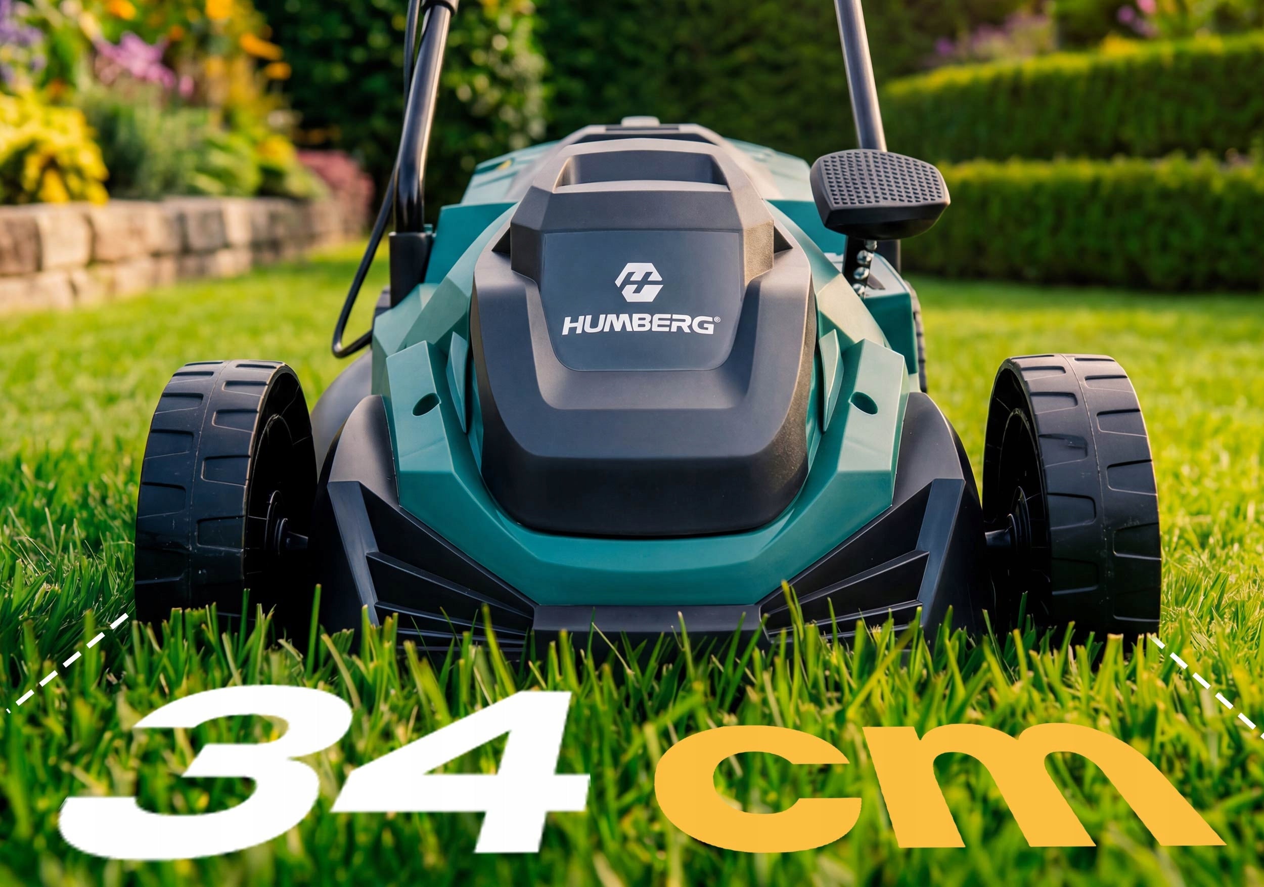 ELECTRIC MOWER LIGHT STRONG FOR GRASS WITH ADJUSTMENT 1400W 34CM HUMBERG Engine power 1400 W