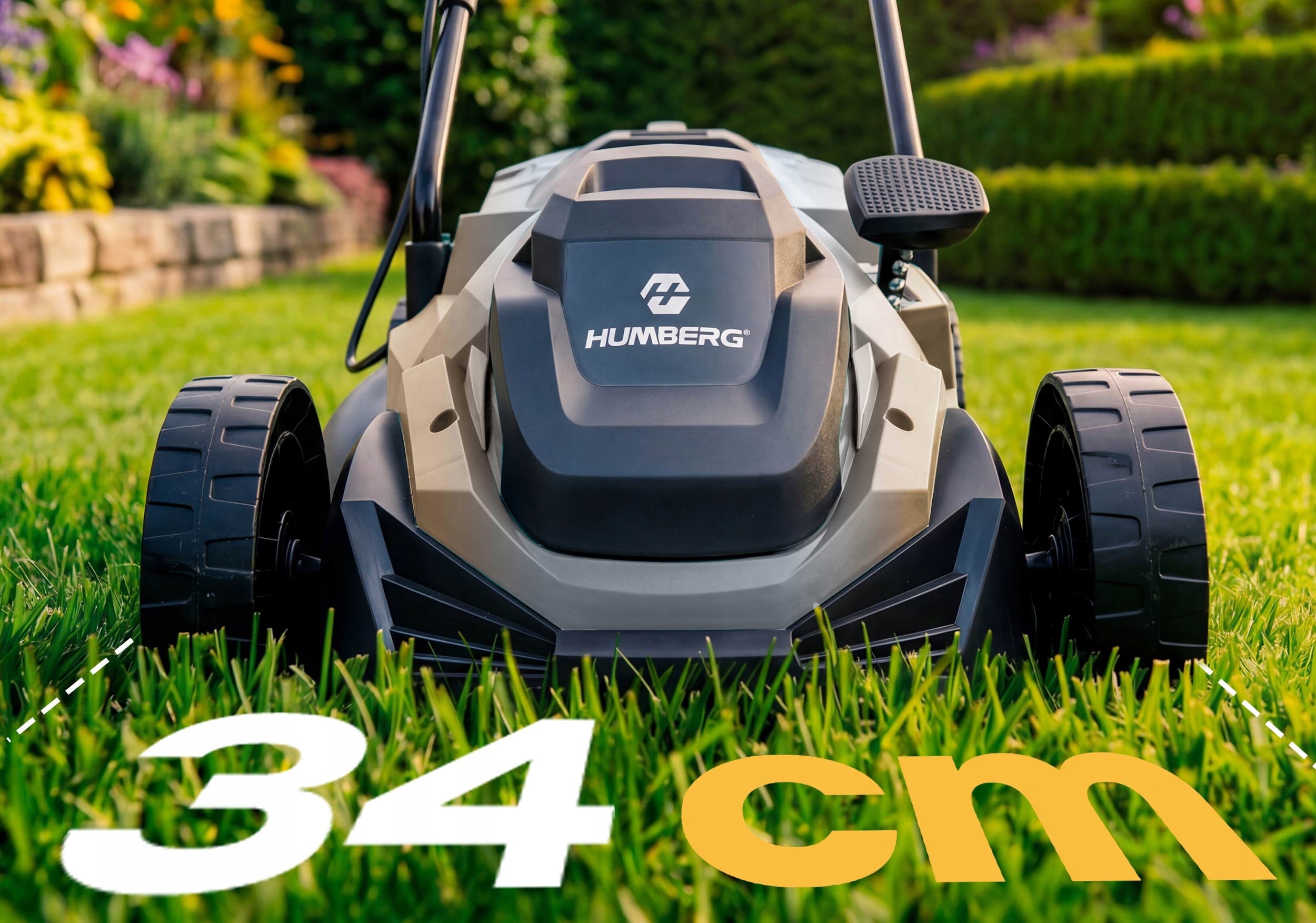 ELECTRIC MOWER LIGHT STRONG FOR GRASS WITH ADJUSTMENT 1400W 34CM HUMBERG Engine power 1400 W