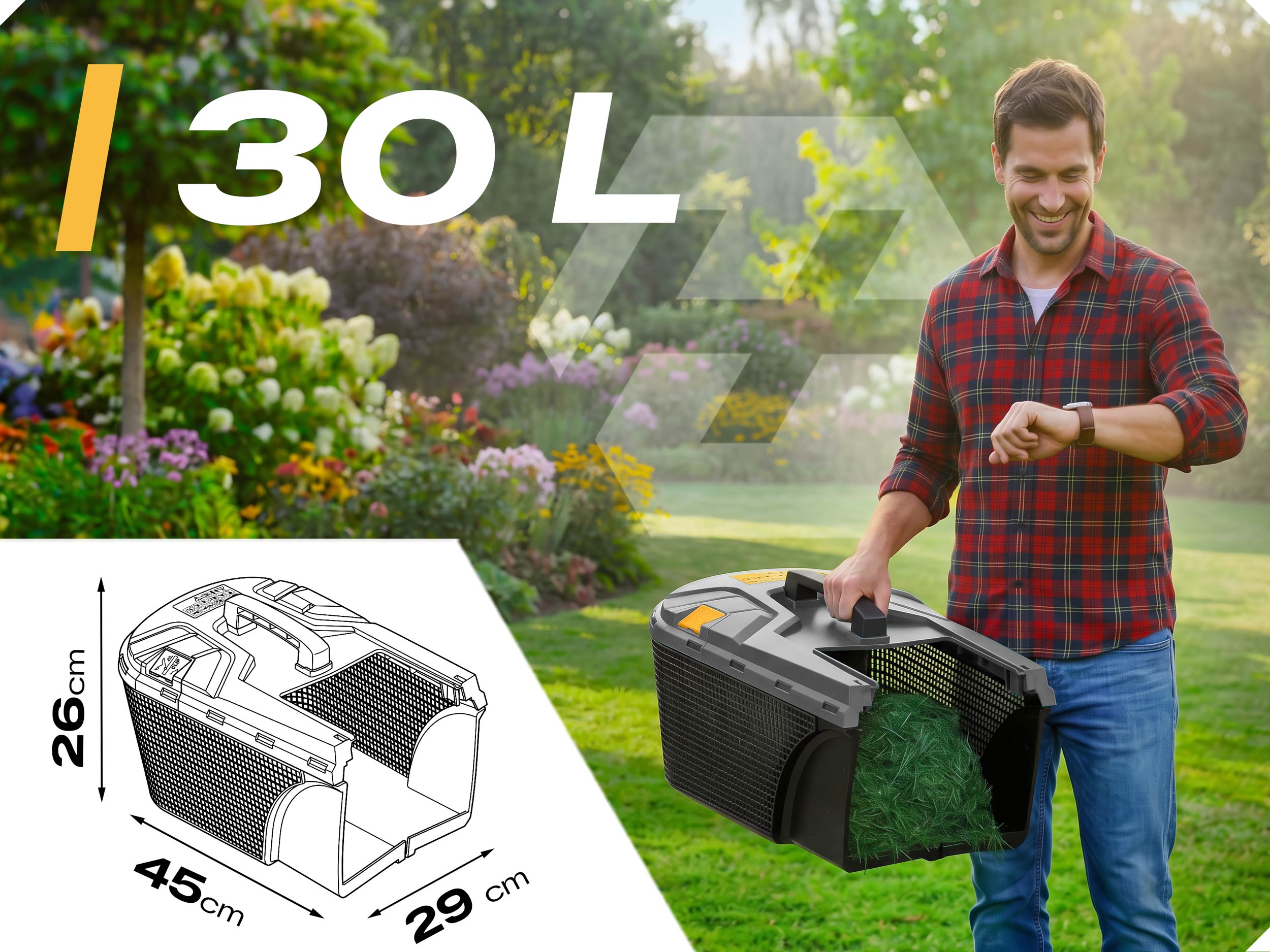ELECTRIC MOWER LIGHT STRONG FOR GRASS WITH ADJUSTMENT 1400W 34CM HUMBERG Manufacturer code 561200