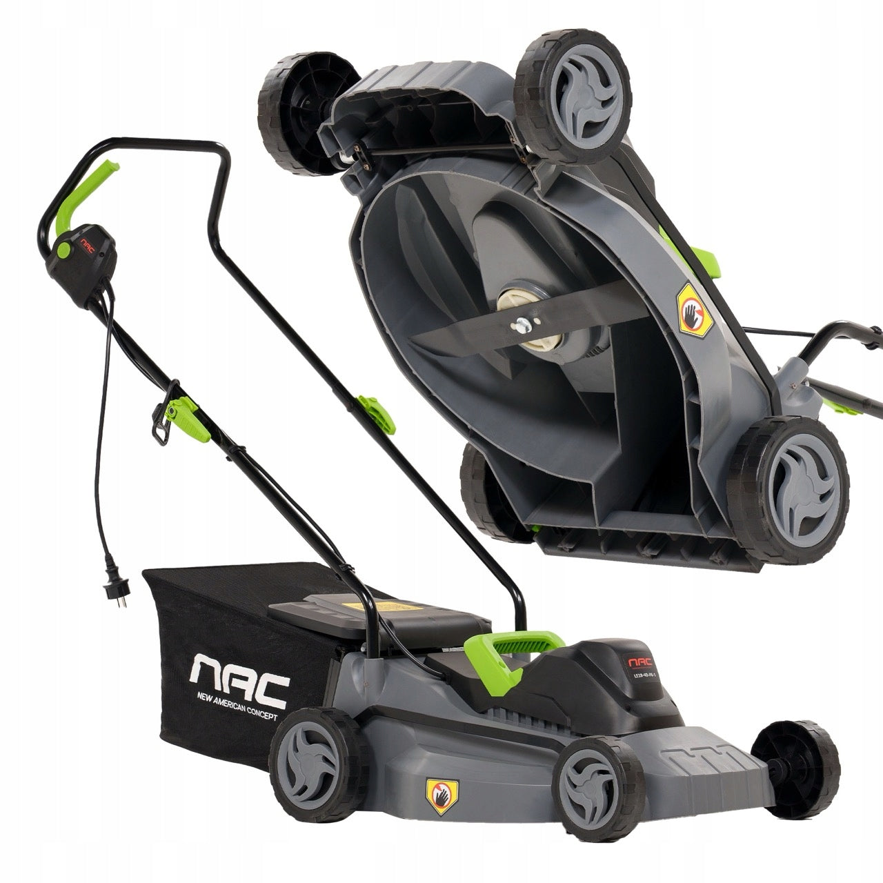 ELECTRIC MOWER NAC 1800W 40CM BASKET 30L LIGHT REAR EJECTION AND FOR BASKET