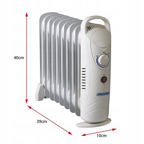 ELECTRIC OIL HEATER 1000W 9 RIBS TEMPERATURE CONTROL MESKO Packaging status original