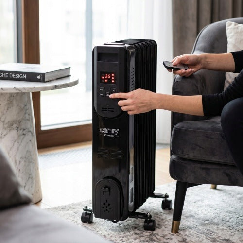 ELECTRIC OIL HEATER 1500W OILER 7 RIBS THERMOSTAT REMOTE CONTROL LED Packaging status original