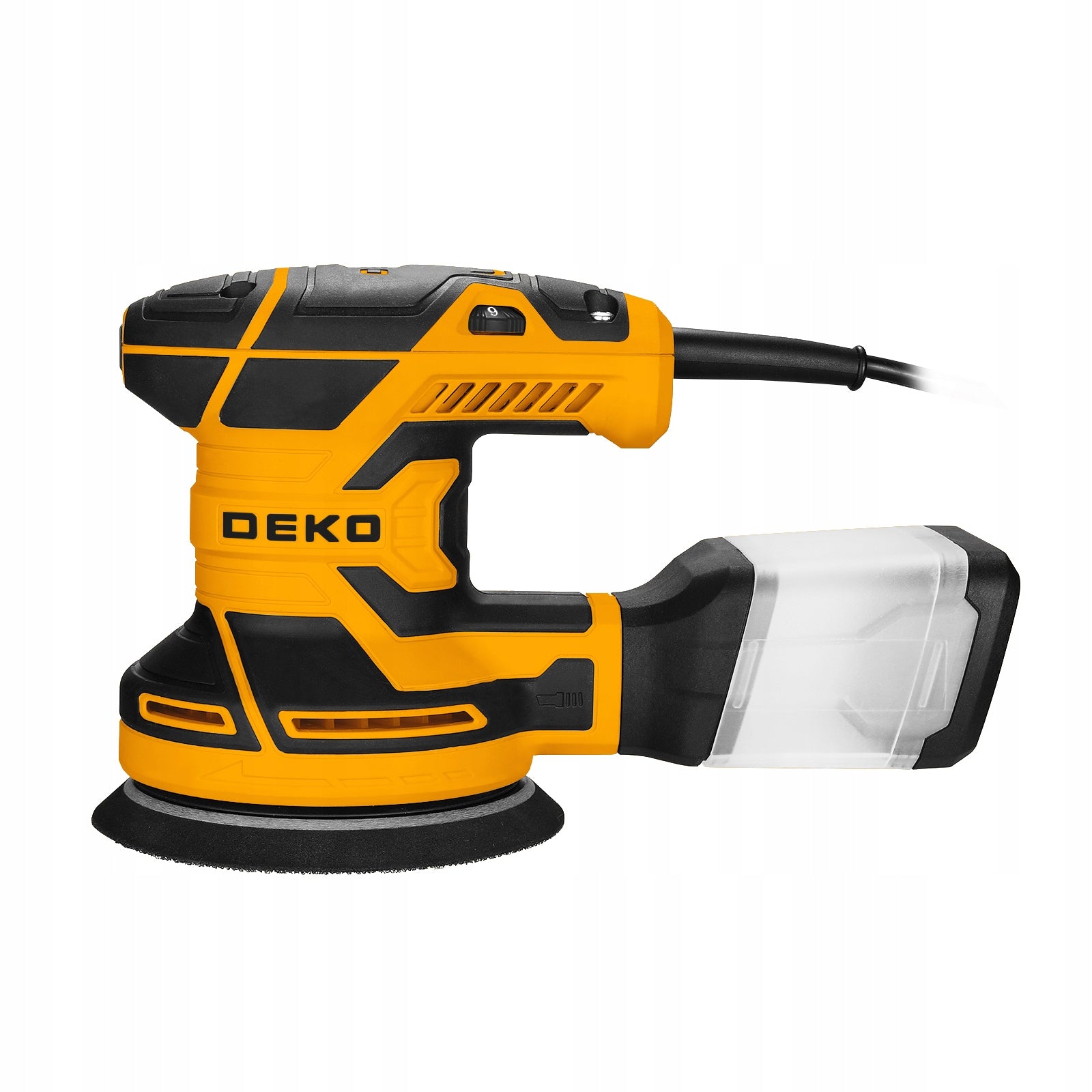 ELECTRIC OSCILLATING ECCENTRIC GRINDER WITH ADJUSTABLE ABRASIVE DISCS Brand DEKO