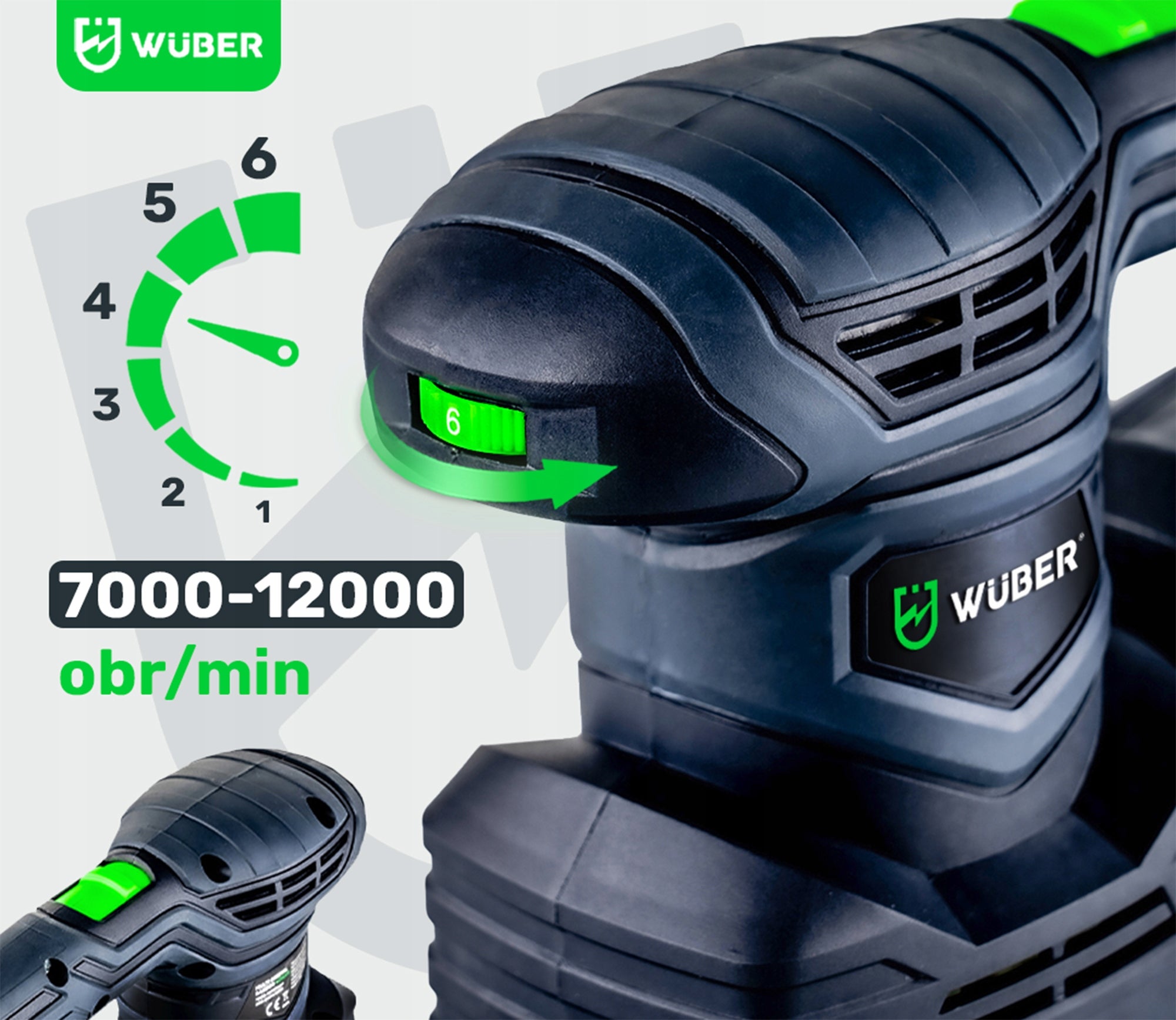 ELECTRIC OSCILLATING ECCENTRIC GRINDER WITH ADJUSTABLE ROTATION 3in1 PADS Manufacturer code W23005 SZLIFIERKA OSCYLACYJNA MIMOŚRODOWA