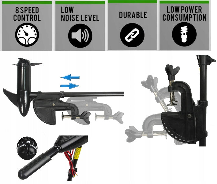 ELECTRIC OUTBOARD MOTOR 780W 70LBS 12V STORM B70 Manufacturer code B70