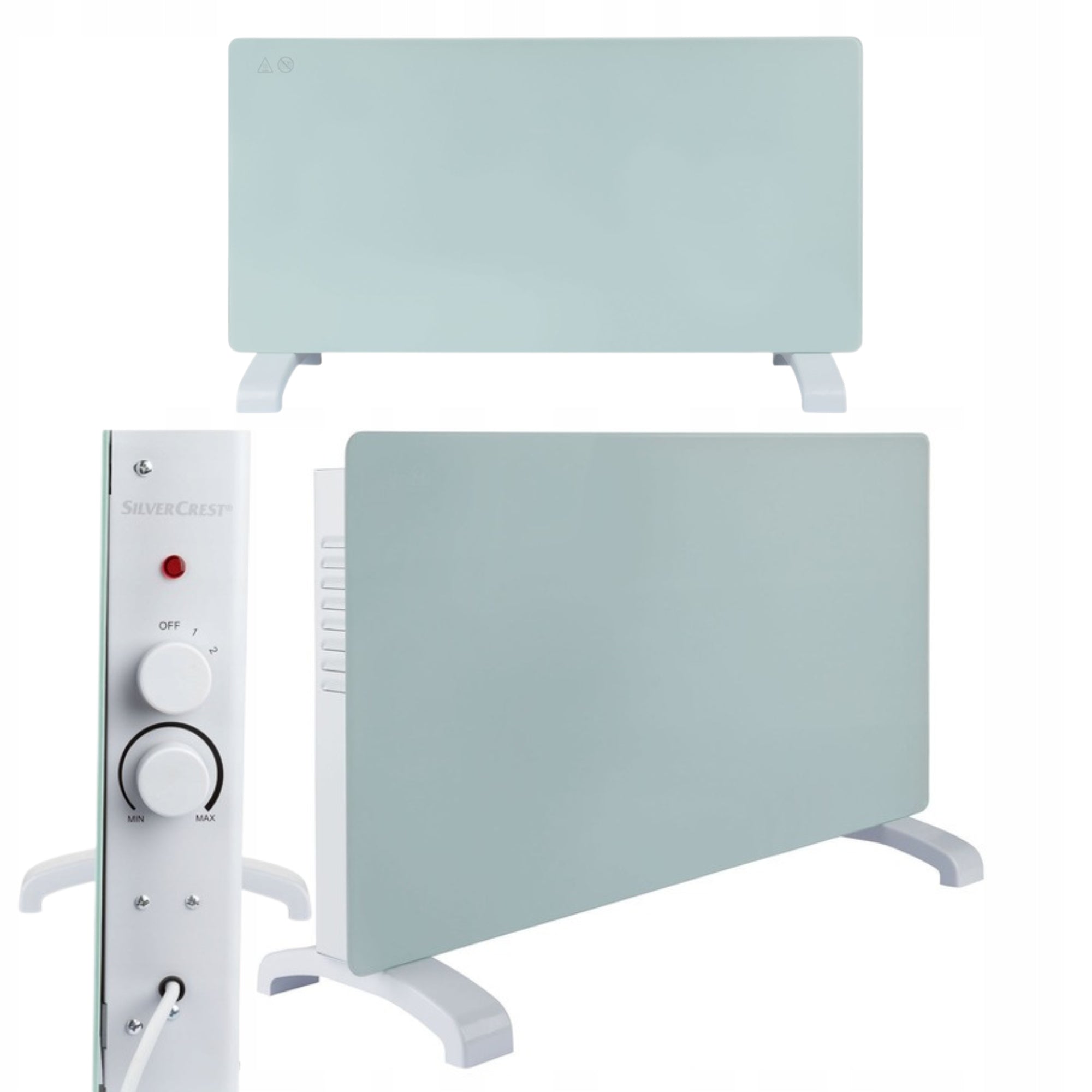 ELECTRIC PANEL GLASS Heater Convector Silvercrest WHITE