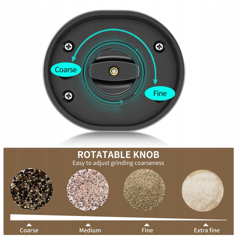 ELECTRIC PEPPER AND SALT GRINDER BATTERY OPERATED STRONG STAND SET x2 Functions grinding level setting