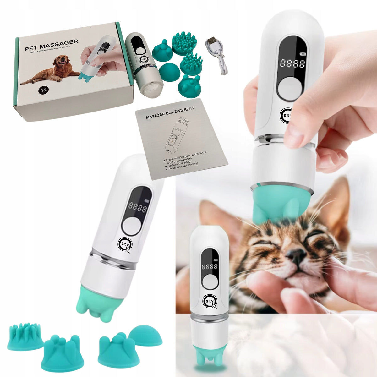 ELECTRIC PET HEAD MASSAGER CAT DOG ELECTRIC TOY