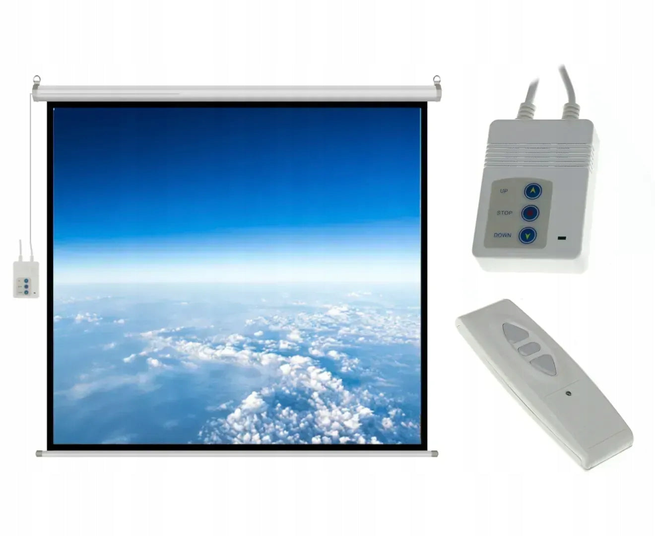 ELECTRIC PROJECTION SCREEN 106 Inch CEILING FOR PROJECTOR 234x131 REMOTE CONTROL Model FS-106 16:9