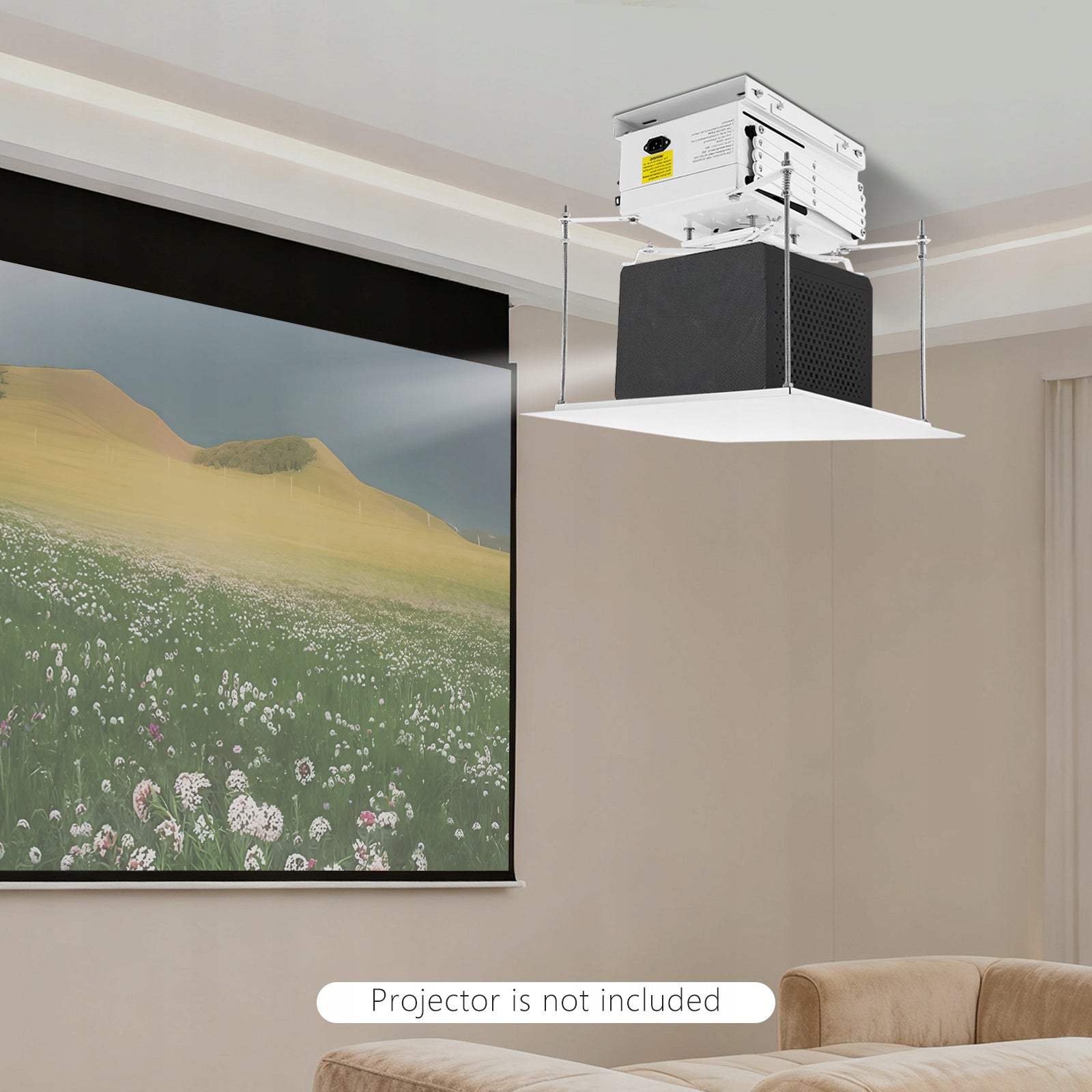 ELECTRIC PROJECTOR HANGER CEILING MOUNT HOLDER REMOTE CONTROL 10KG LOAD Packaging status original