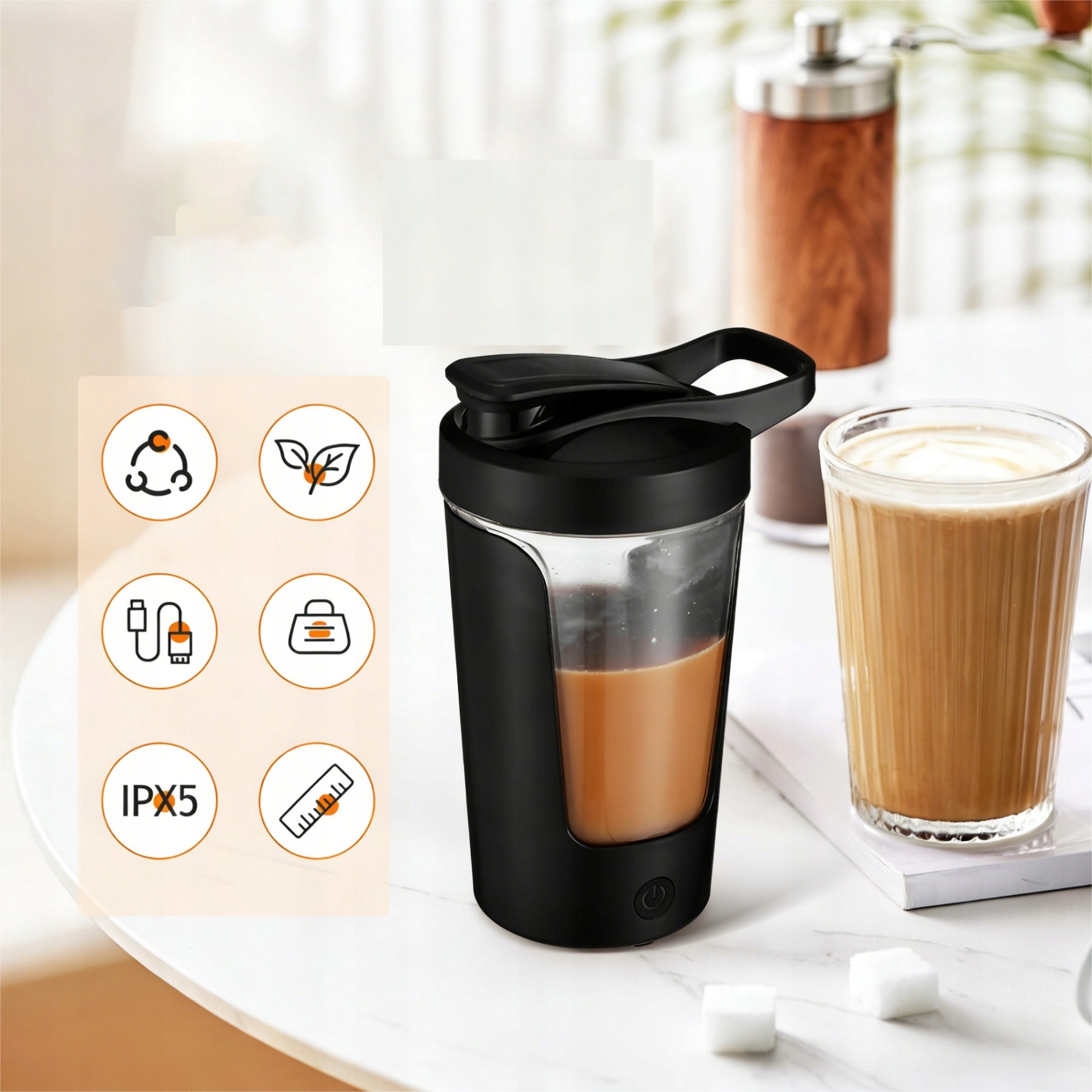 ELECTRIC PROTEIN SHAKER BOTTLE 450ML BOTTLE TRAINING BLENDER Manufacturer code 25-436