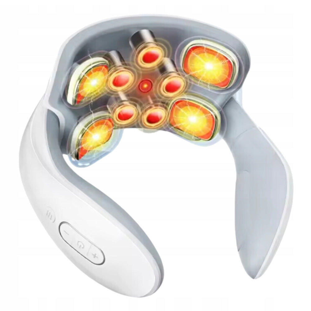 ELECTRIC PULSE NECK MASSAGER 9 HEADS HEATING FOR PAIN NECK MASSAGE Packaging status original
