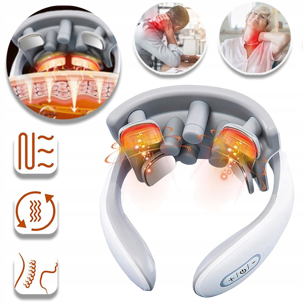 ELECTRIC PULSE NECK MASSAGER 9 HEADS HEATING FOR PAIN NECK MASSAGE